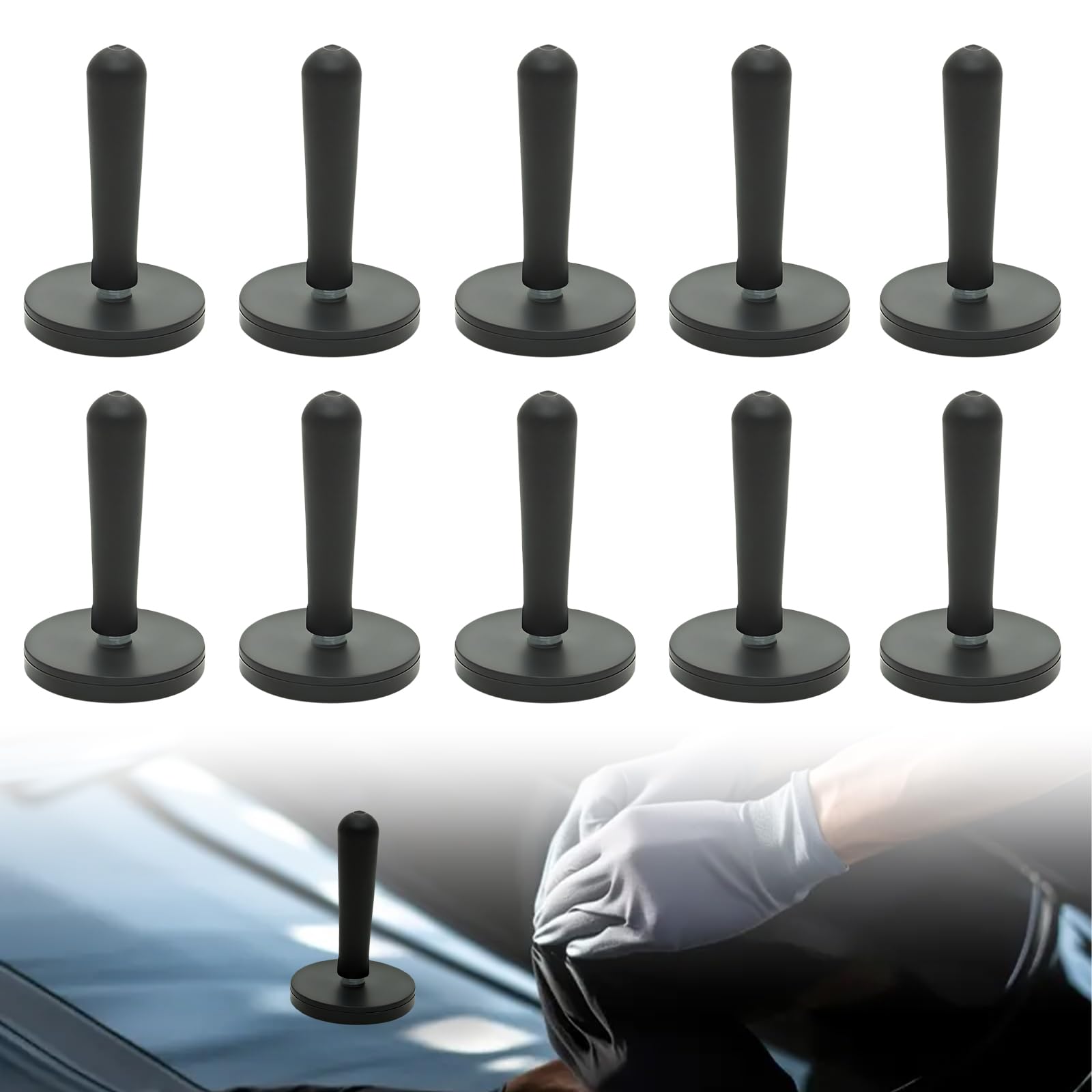 10 magneti di montaggio per auto: diametro 43 mm, magnete di montaggio per auto, con manico in plastica, in vinile Wrap Gripper per pellicole, auto, pellicola fai da te, pellicola per auto