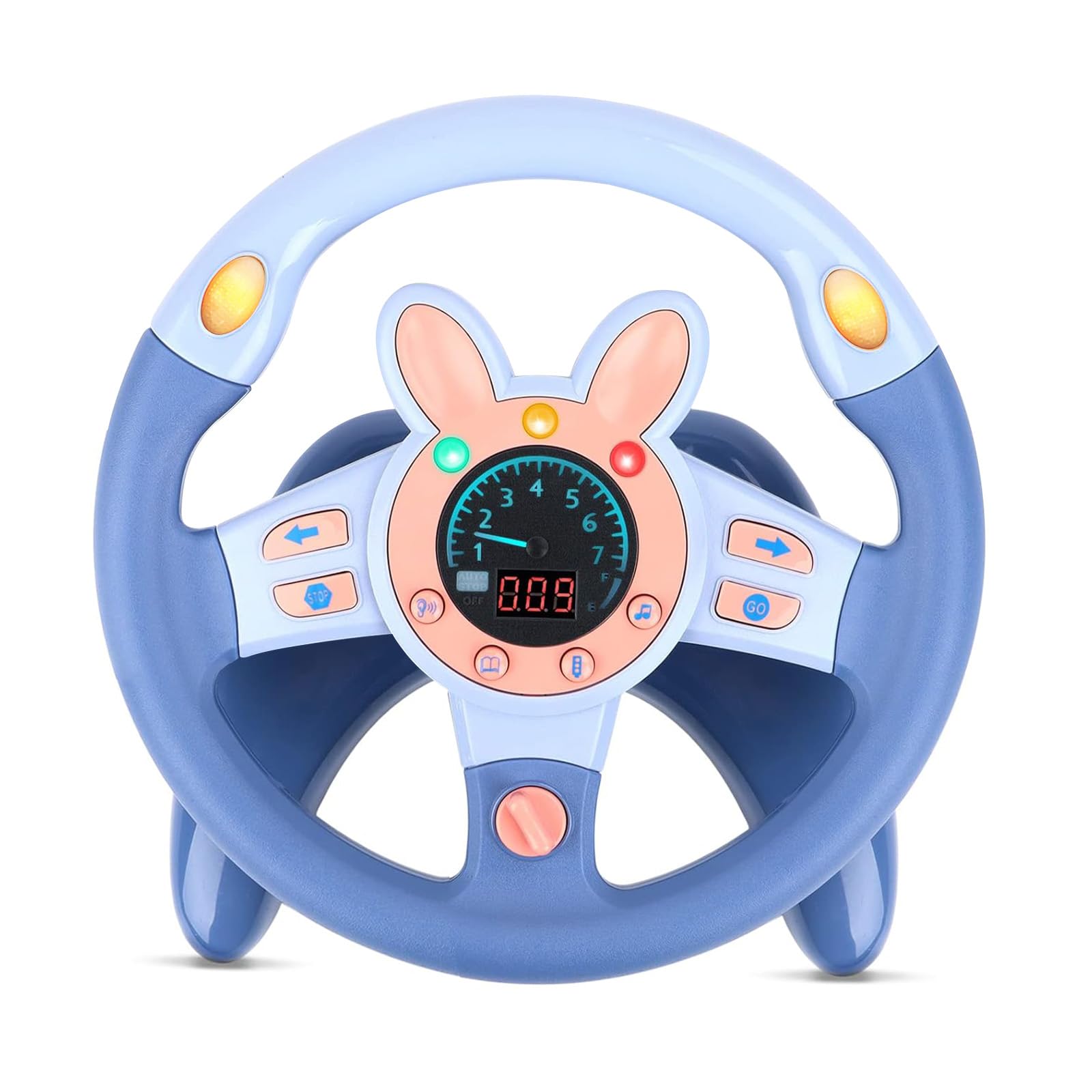 KalaDuck Toy Steering Wheel for Car Seat, Simulated Kids Steering