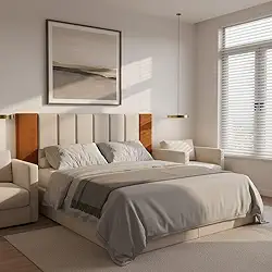 Cabeceira Estofada Dobrável para Cama Queen, Linho Bege, 160 cm x 50 cm, Montagem na Parede
