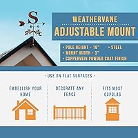 Vista 3 de SWEN Products Veleta con letra monograma (montaje ajustable incluido)