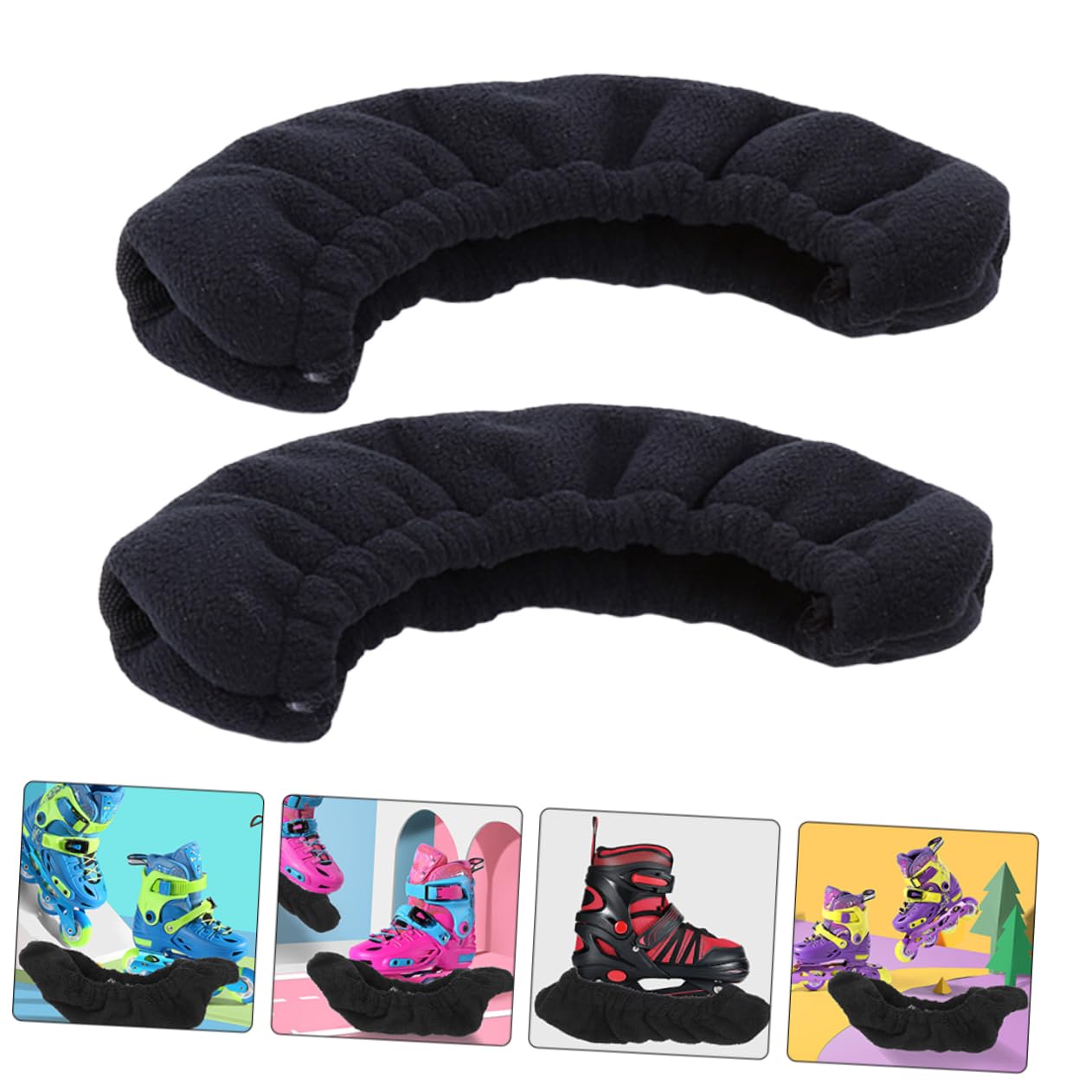Abaodam Protector de Patines Patinaje Patines de Hielo Guardias de Skate de Hockey de Patines Cubierta de Patines Guardia de Patines Fibra extrafina Negro