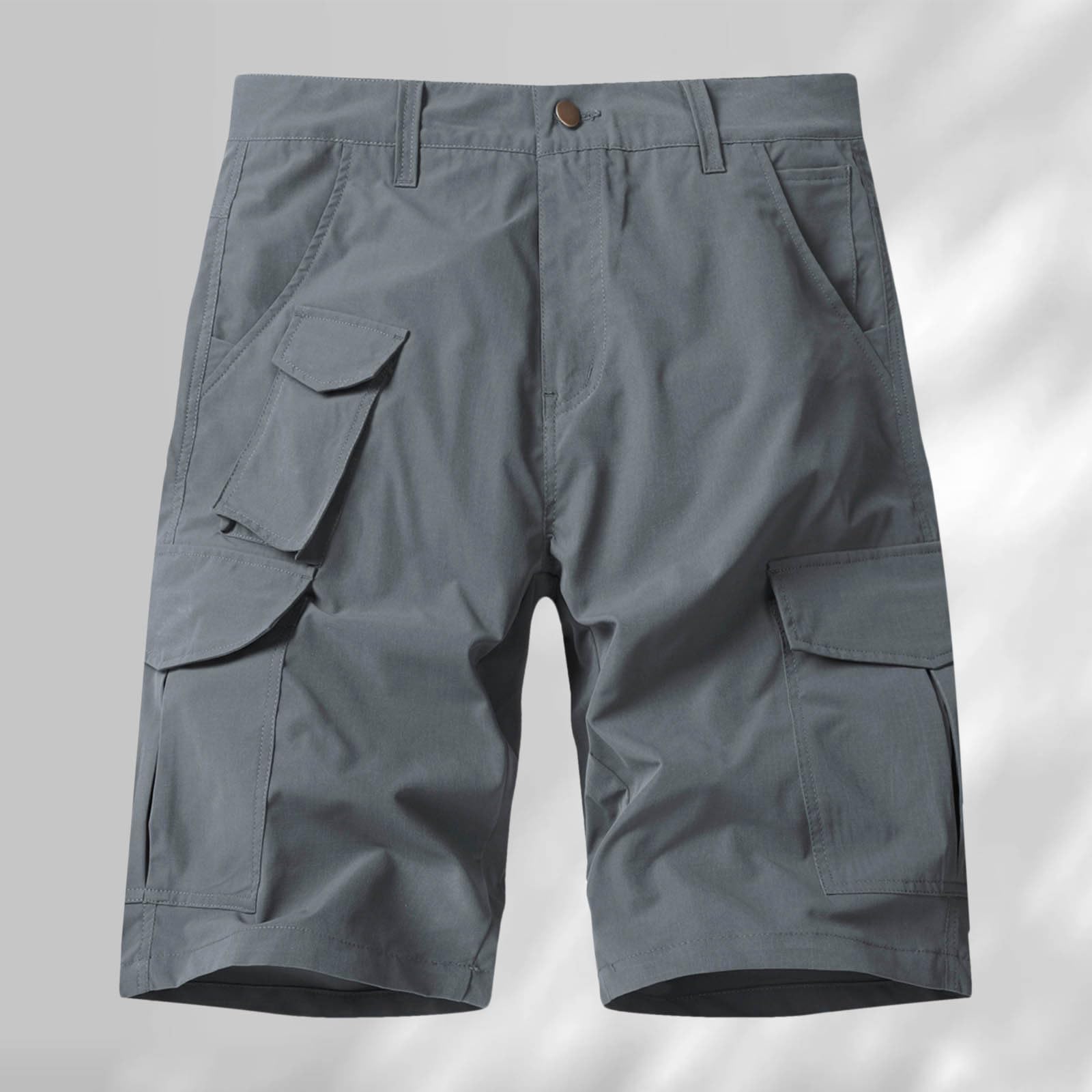 Men's Classic Relaxed Fit Cargo Short Multi-Pockets Quick Dry Tactical Shorts Stretchy Running Athletic Hiking Pants Grey 32