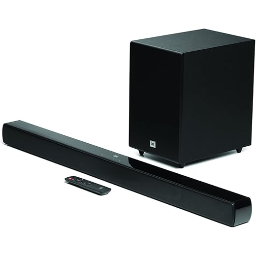 JBL Cinema SB271, Dolby Digital Soundbar with Wireless Subwoofer for Extra Deep Bass, 2.1 Channel Home Theatre with Remote, HDMI ARC, Bluetooth & Optical Connectivity (220W)