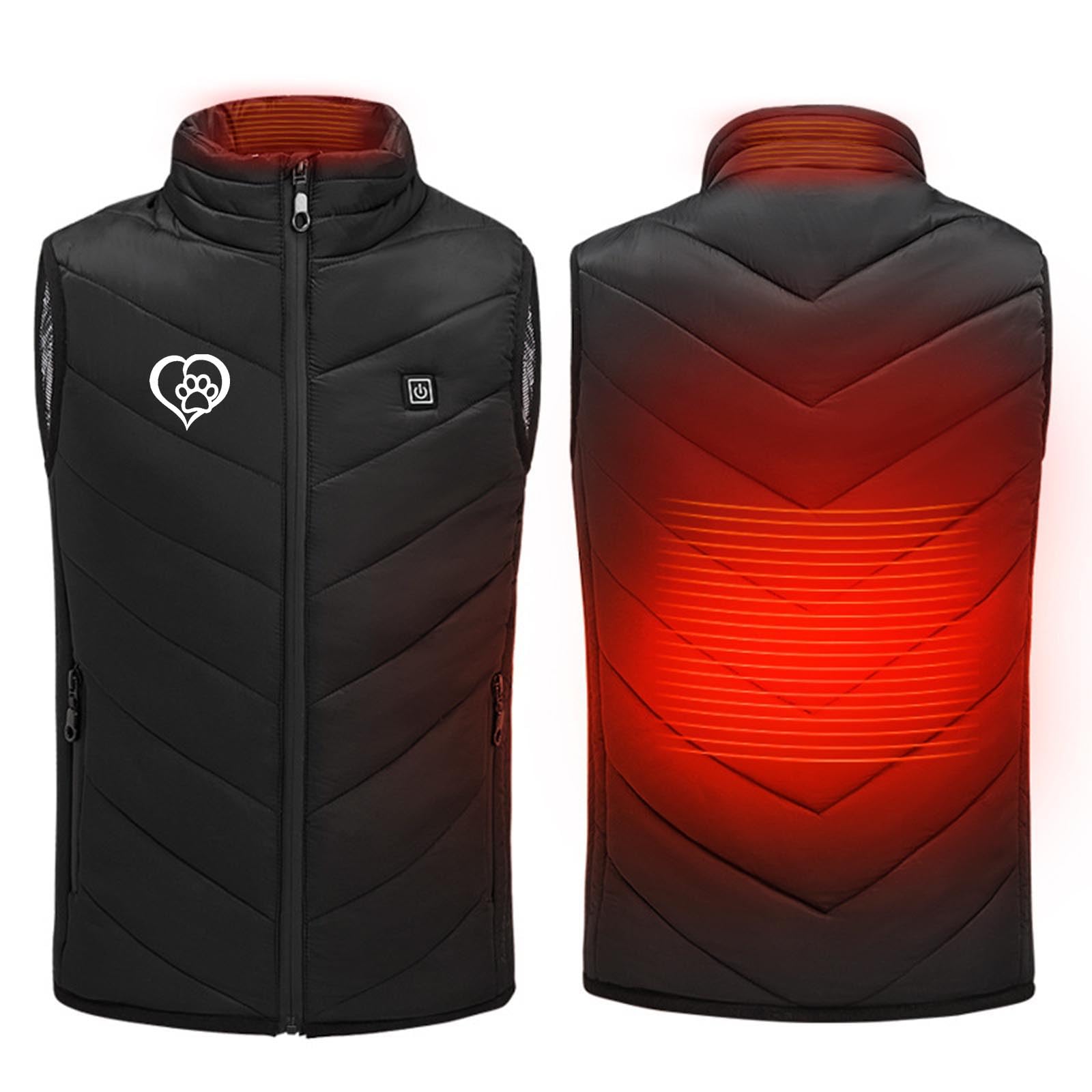 Gilet Chauffant Enfant Veste Chauffante Sans Manche électrique USB Enfants Garçons Filles avec 3 Zones de Chauffage et Température Sur 2 Niveaux pour Camping Coupe-Vent Imperméable Ski