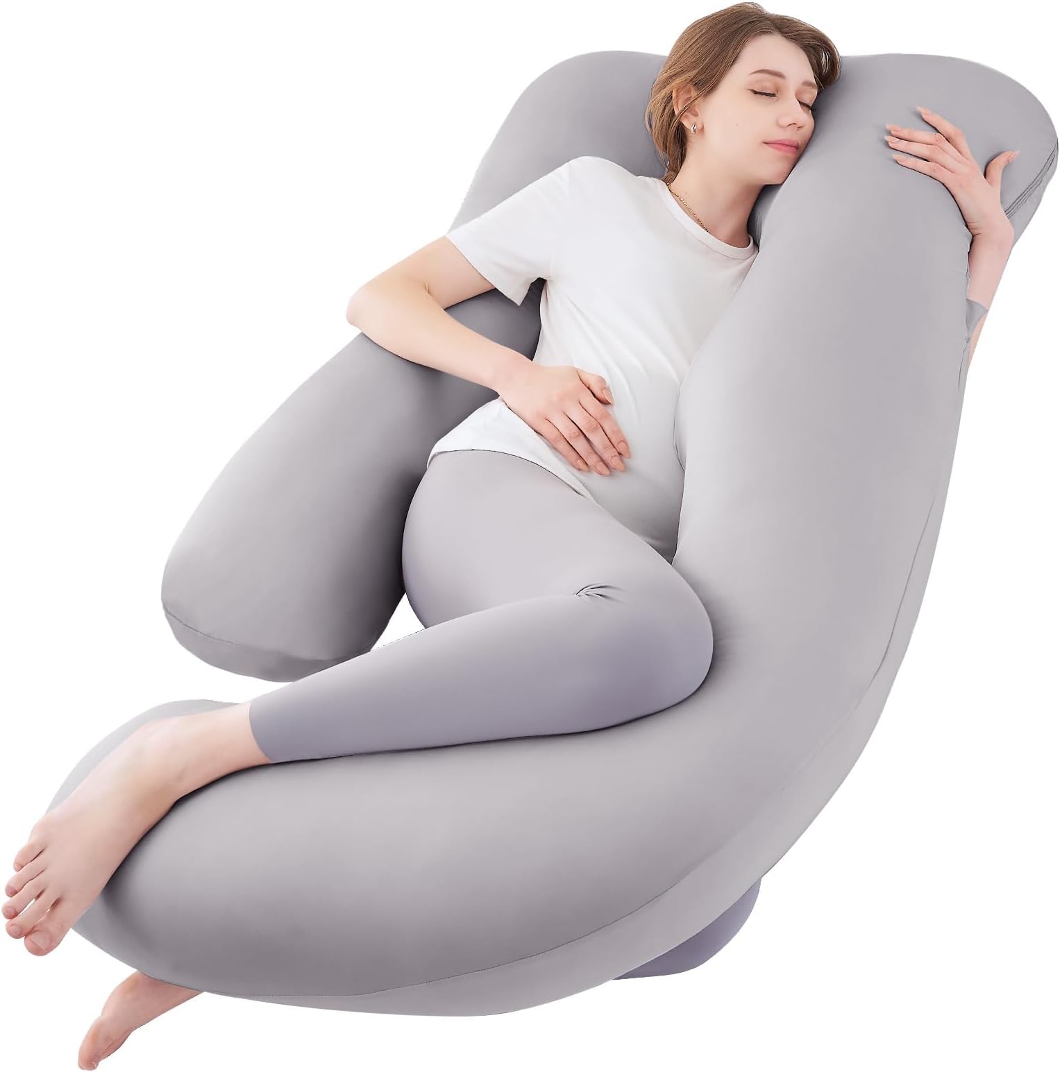 Cute Castle Pregnancy Pillows, Soft UShape Maternity Pillow with Removable Cover