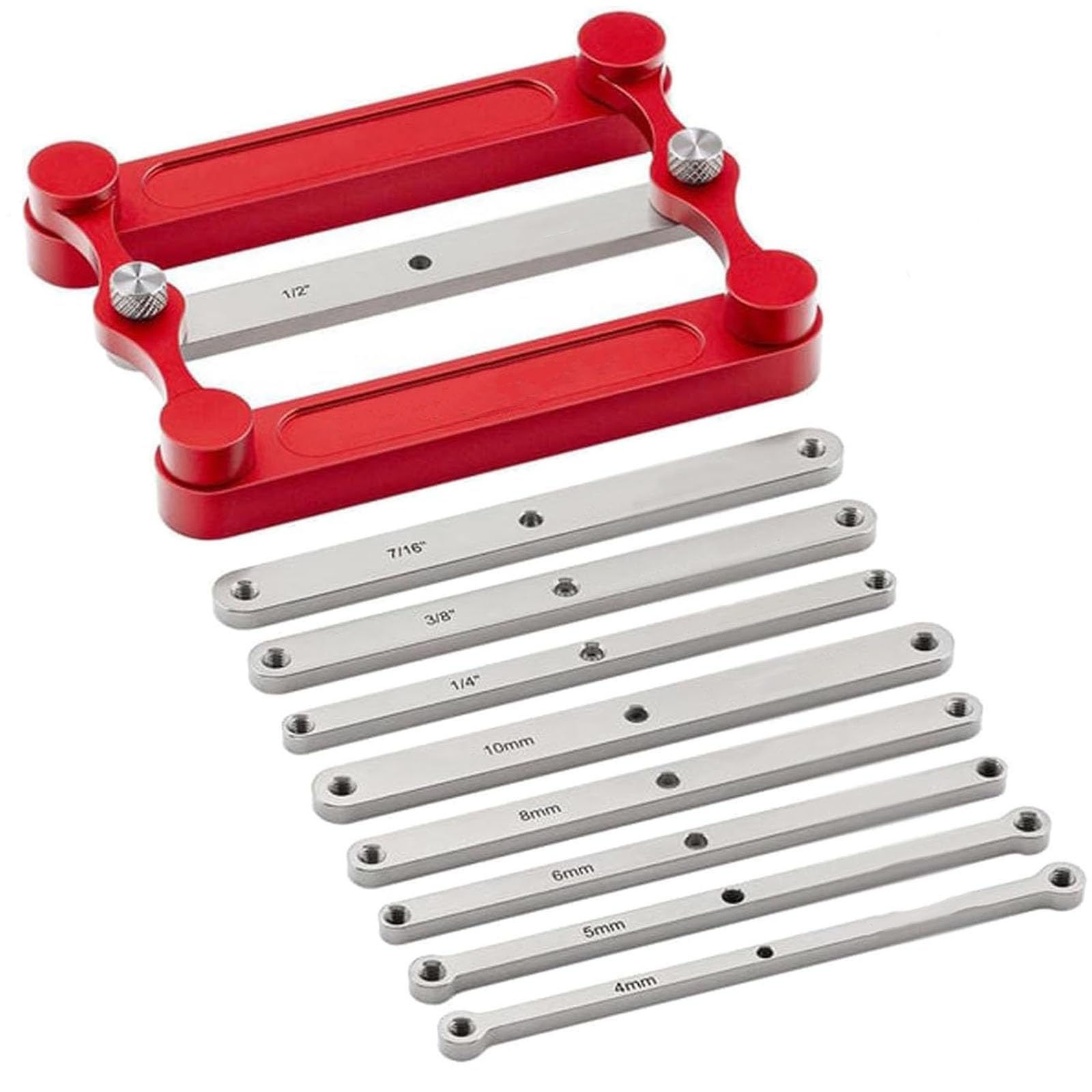 Center Gauge, Woodworking Marking Gauge with Stainless ，Steel Interchangeable Marking Rods, Woodworking Straight Hole Punch Locator (Inch/Metric)