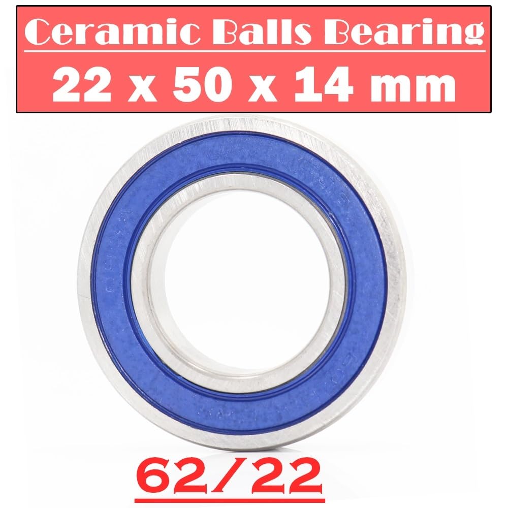 62/22 Rodamiento cerámico híbrido 22 * ​​50 * 14 mm Rueda Delantera Trasera de Bicicleta de Carrera 62 22 2RS LUU Hybrids Si3N4 Rodamientos de Bolas 62/22RS