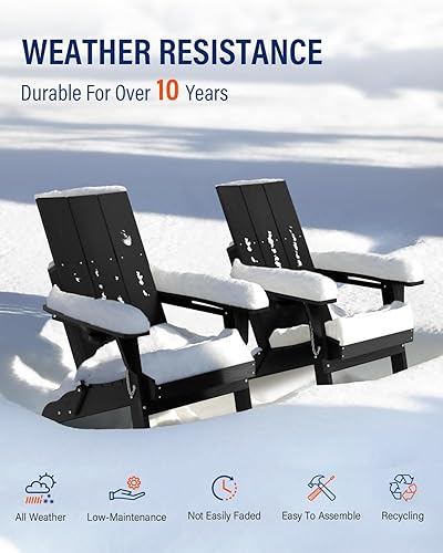 Miniatura 4 de Silla Adirondack con soporte para tazas sillas Adirondack plegables de plástico HDPE, muebles de material de polietileno de alta densidad - Sillas