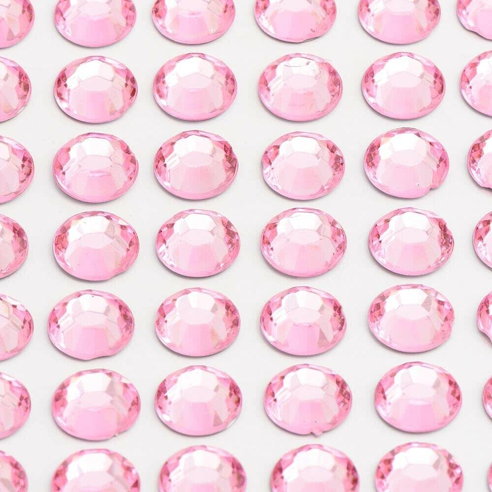 EliteKoopers 10mm Pale Pink Self Adhesive Stick On Diamante Gem Stickers For Art Craft (50 Pcs)