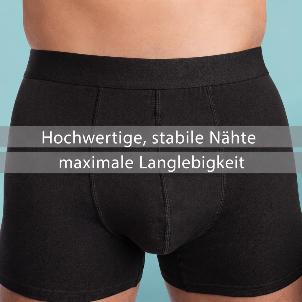 Lot de 10 boxers pour homme en coton noir - Sous-vêtements respirants pour homme