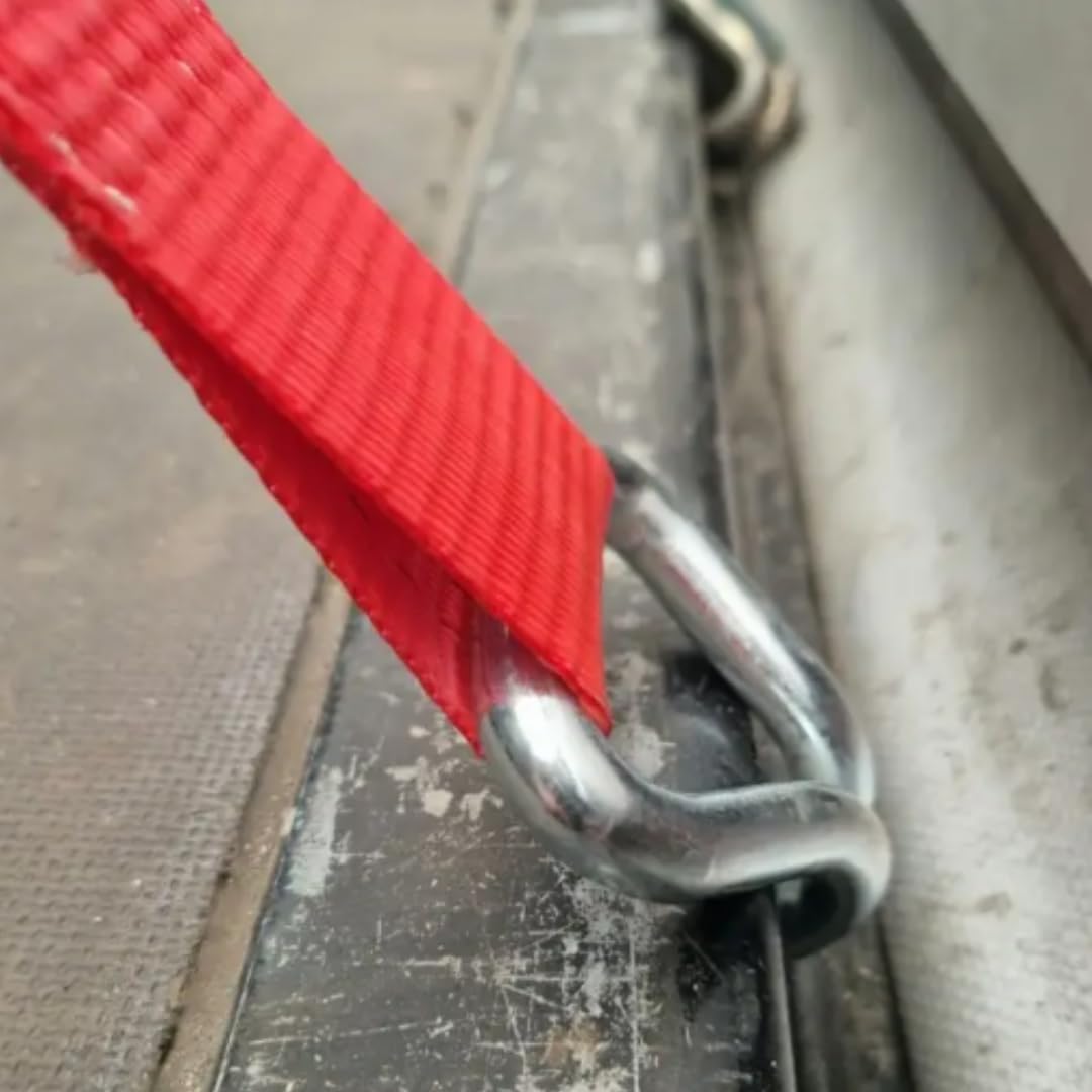 Correa de trinquete (10 m, resistencia 5 T, correa de fijación para remolque y coche, 50 mm de ancho, correa de trinquete, correa textil, accesorio de remolque x2