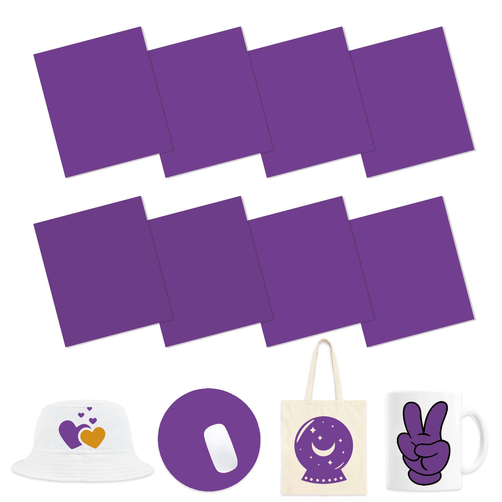 Purple Sublimation Transfer Ink Paper 8 Sheets 12 * 10in