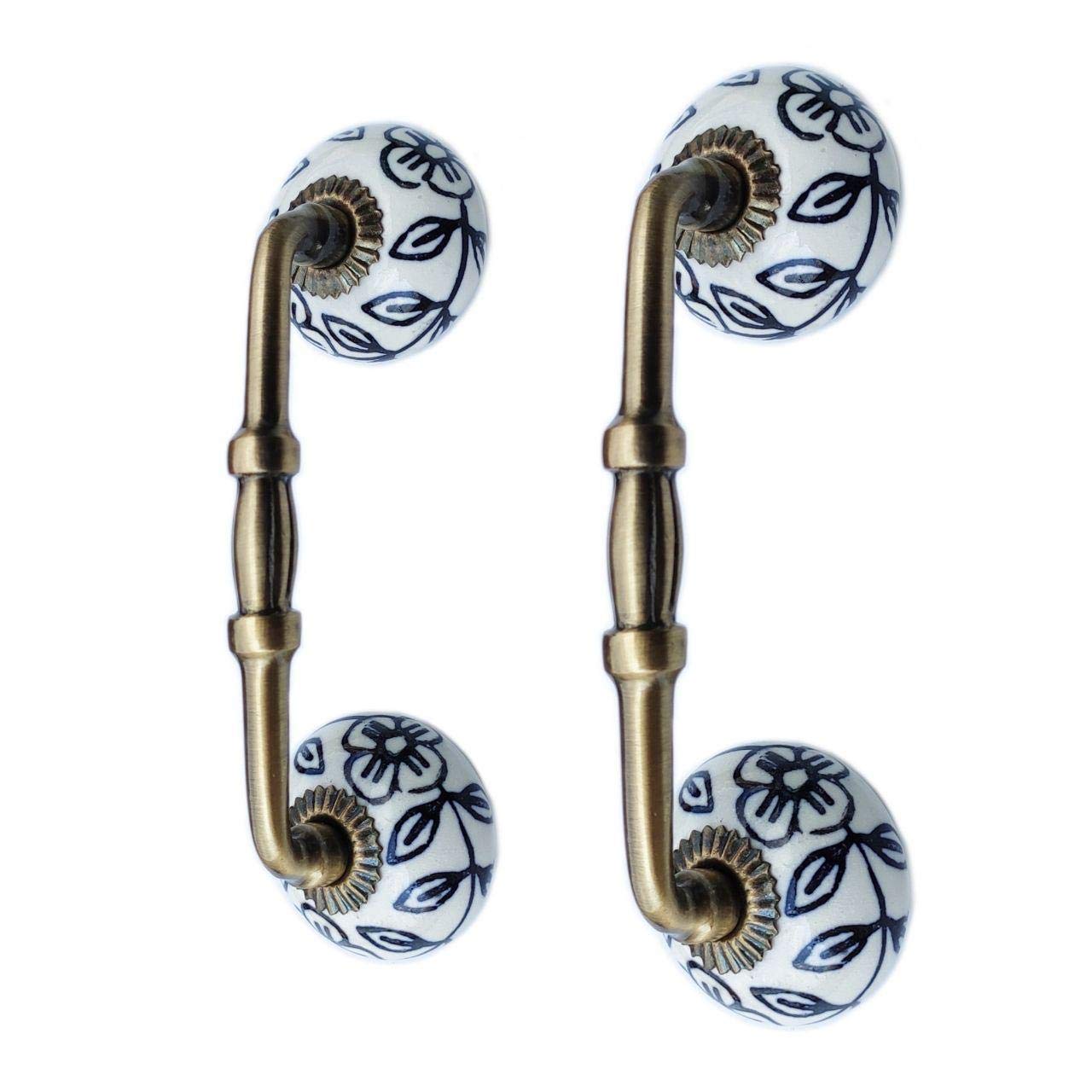 Maison Belle Ceramic Door Handle Gold Antique Finish - (Size 6 Inch, Flower Hand Painted) - Pack of 1 (B08JVMD21N) Amazon Price History, Amazon Price Tracker