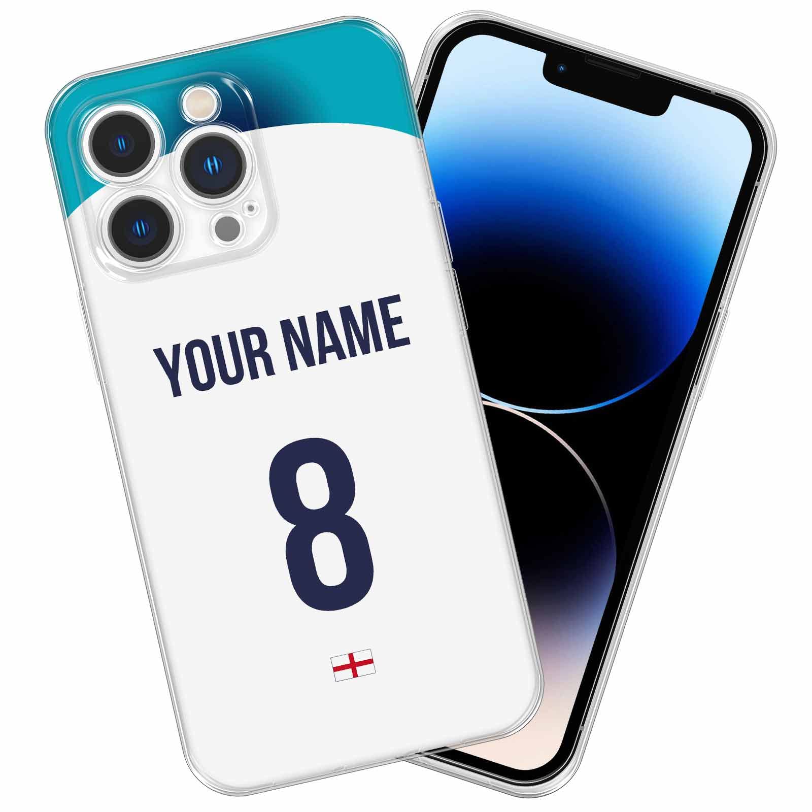 COOZEBRA World Cup 2022 Custom Phone Case - Personalized Name Soccer Phone Cases, Compatible with iPhone 16 15 14 13 12 11 Pro Max Plus Mini X XR 6 7 8 SE (England)