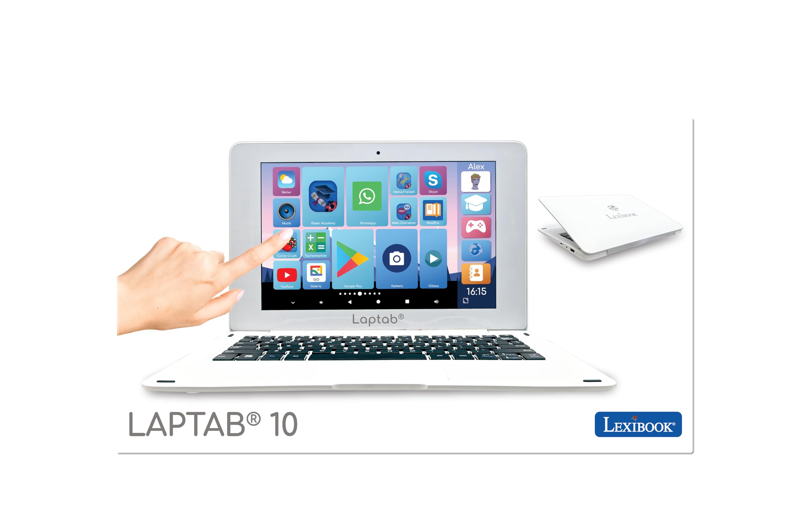 Lexibook LAPTAB® 10 Laptop mit Touchscreen für Kinder, Android, Deutsch, LT10DE