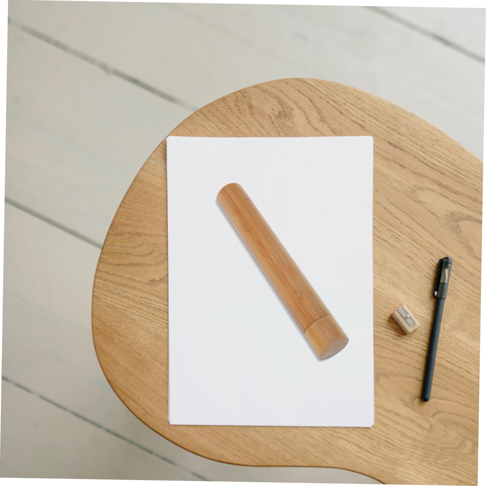 Angoily Bamboo File Storage Tube Round Paper Tube for Poster Holders Reusable Mailing Tube for Artists