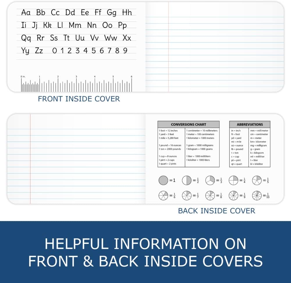 Roaring Spring Junior Marble Composition Books, Case of 48, Specially Sized 4.875"x7.5" for Smaller Users, 60 Sheets 15# White Wide Ruled Paper, Hard Board Black Marble Covers