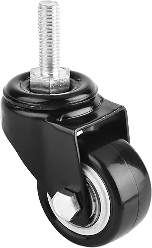 Miniatura 5 de Ruedas giratorias de 1.5 pulgadas, rueda giratoria de poliuretano con vástago roscado de 360 grados, M8 x 0.984 in, capacidad de 77 libras cada