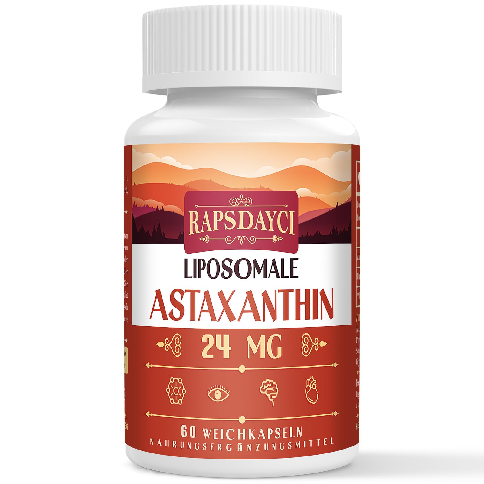 Liposomal Astaxanthine Supplément 24mg par portion, Formule Antioxydante Puissante que la Vitamine C, Absorption Supérieure (120 Unités (Lot de 2))