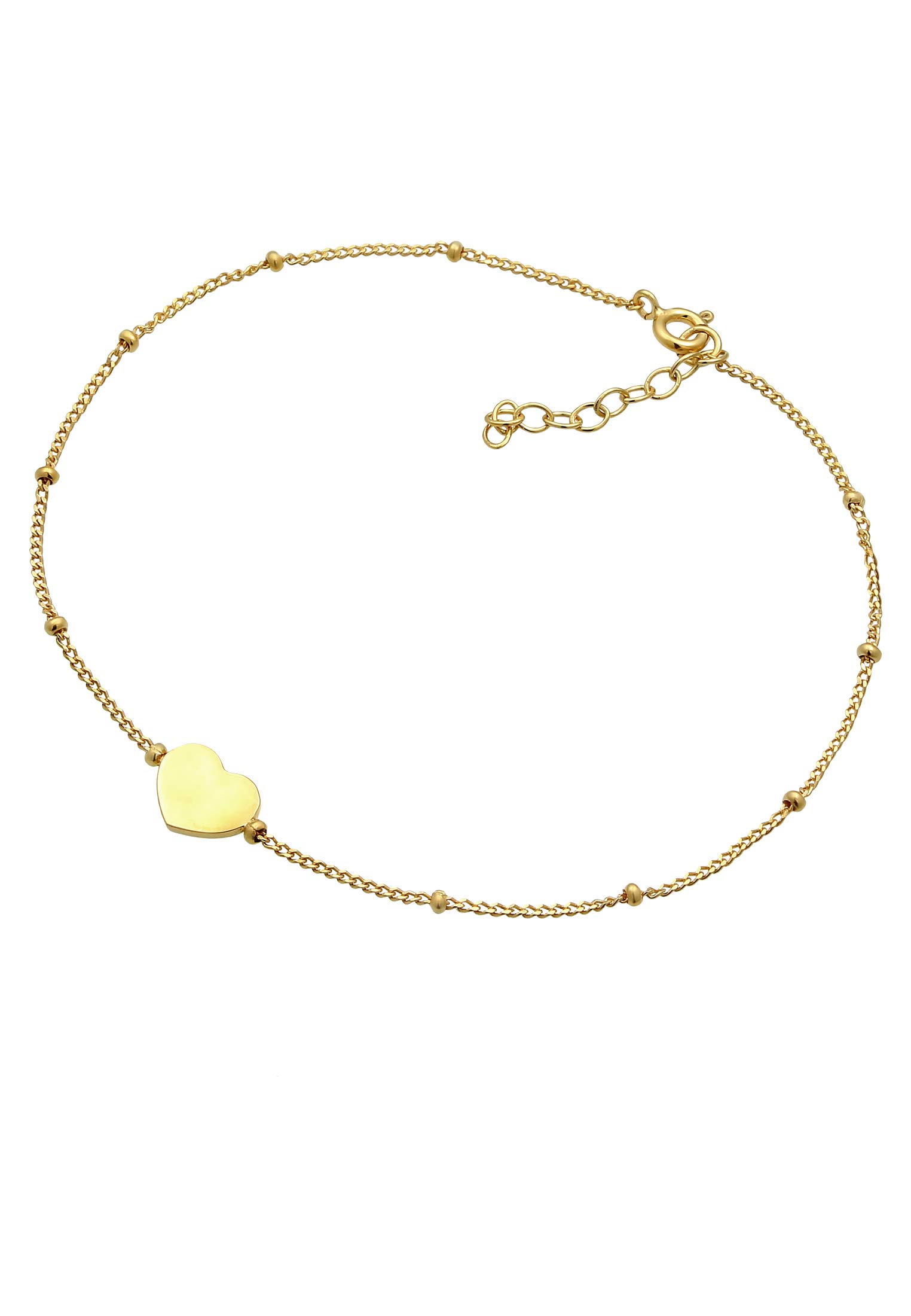 Elli Tobillera para mujer, con símbolo de corazón, ajustable, en plata de ley 925
