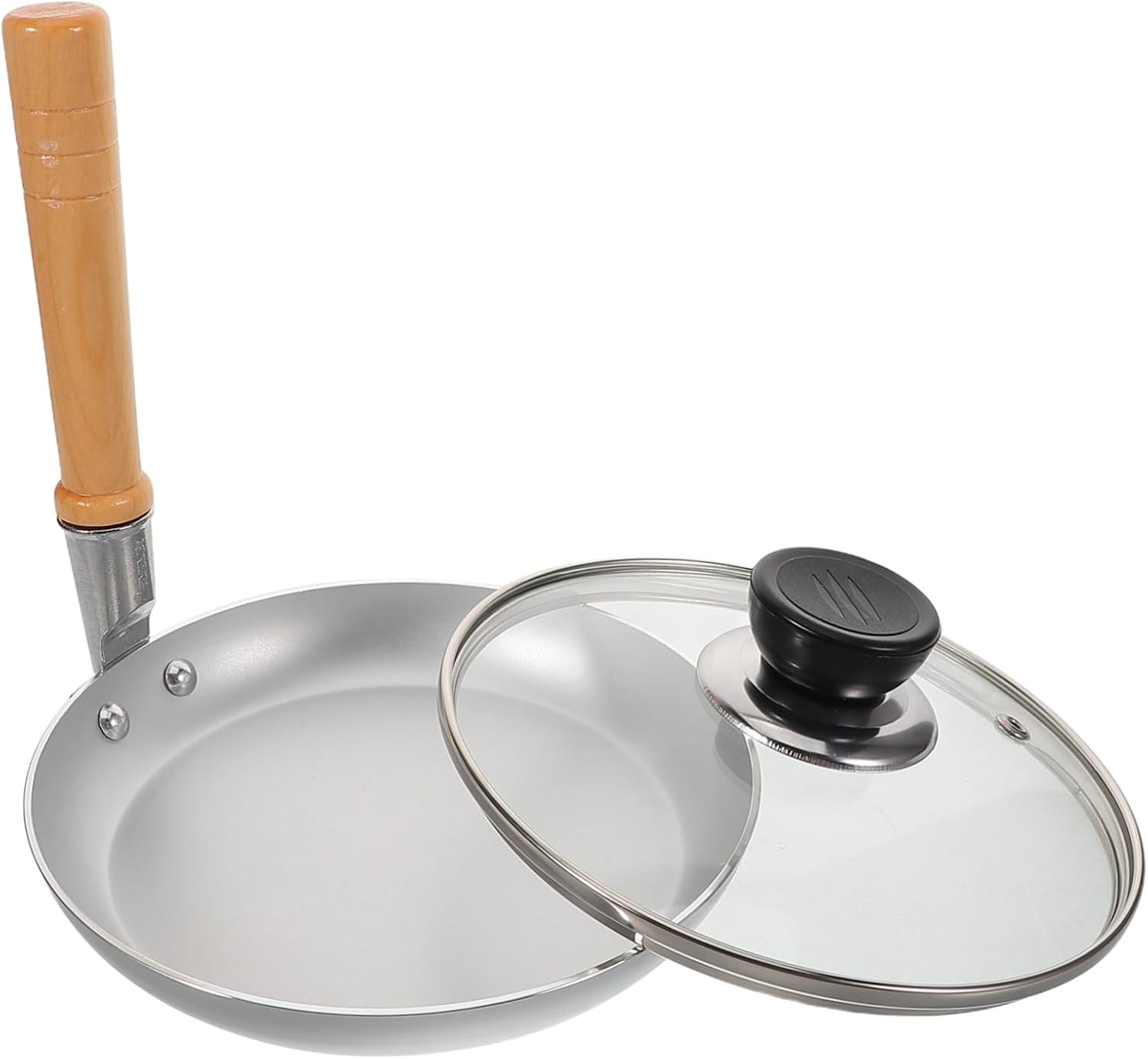 PRETYZOOM Nonstick Japanese Egg Pan for Omelettes and Fried Eggs Cooking Skillet with Heat-resistant Handle for Breakfast and Lunch Compatible with Gas Stoves