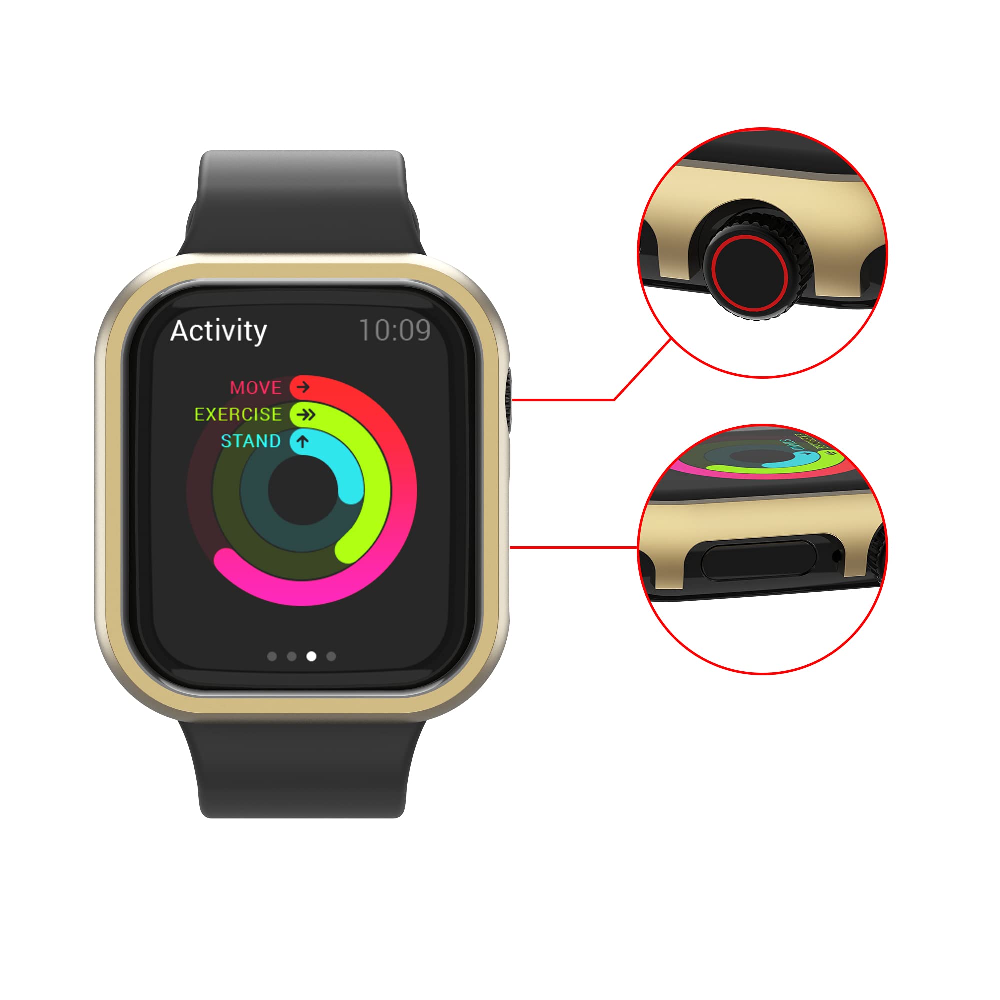 Gold Frame Cover Compatible with Apple Watch Series 7 45mm - Image 3
