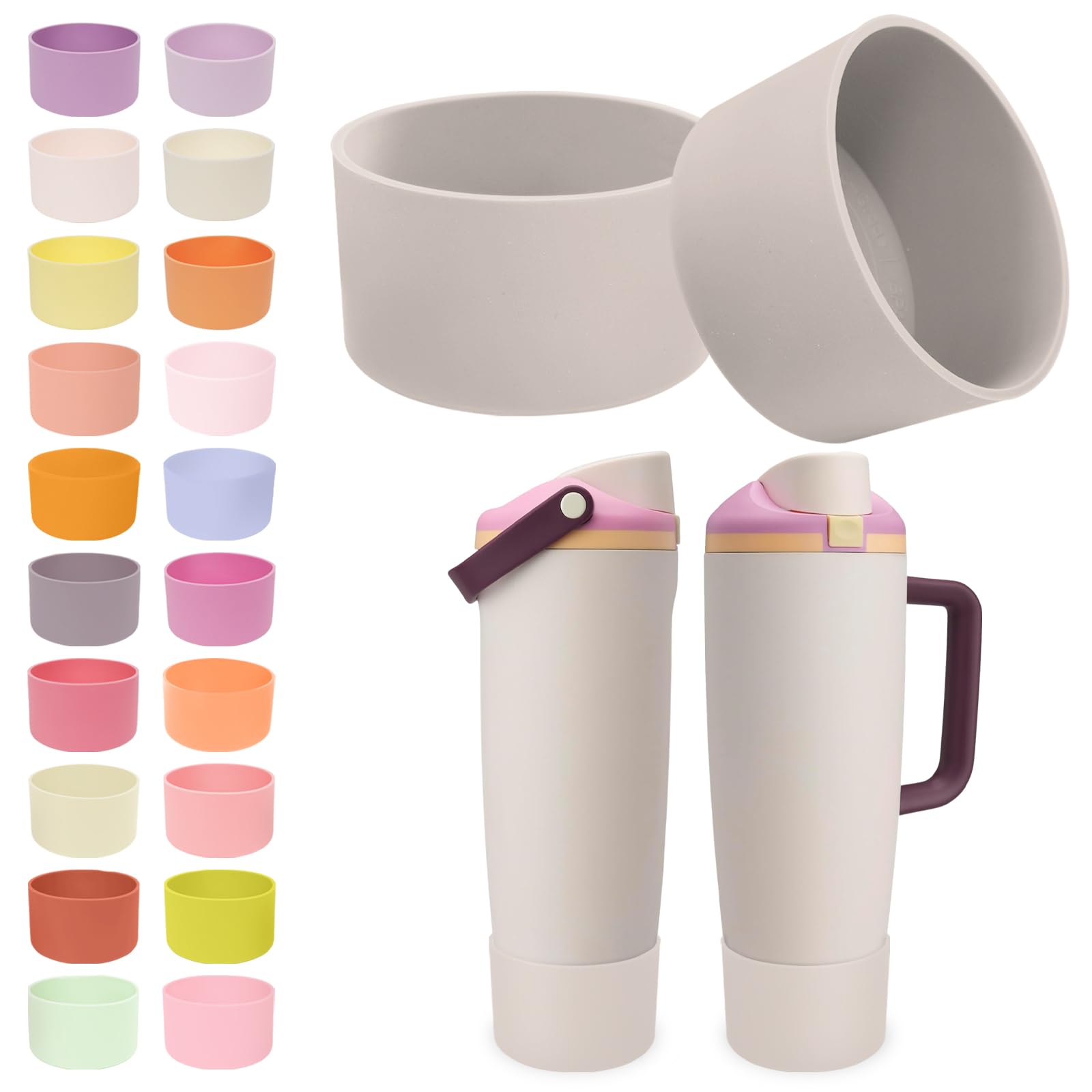 Kaitiaki 2PCS Silicone Boots for Owala 30oz & 40oz FreeSip Sway Bottles & Tumblers โ Non-Slip, Scratch-Resistant, Stability Enhancer for Owala Accessories (Daybreak)