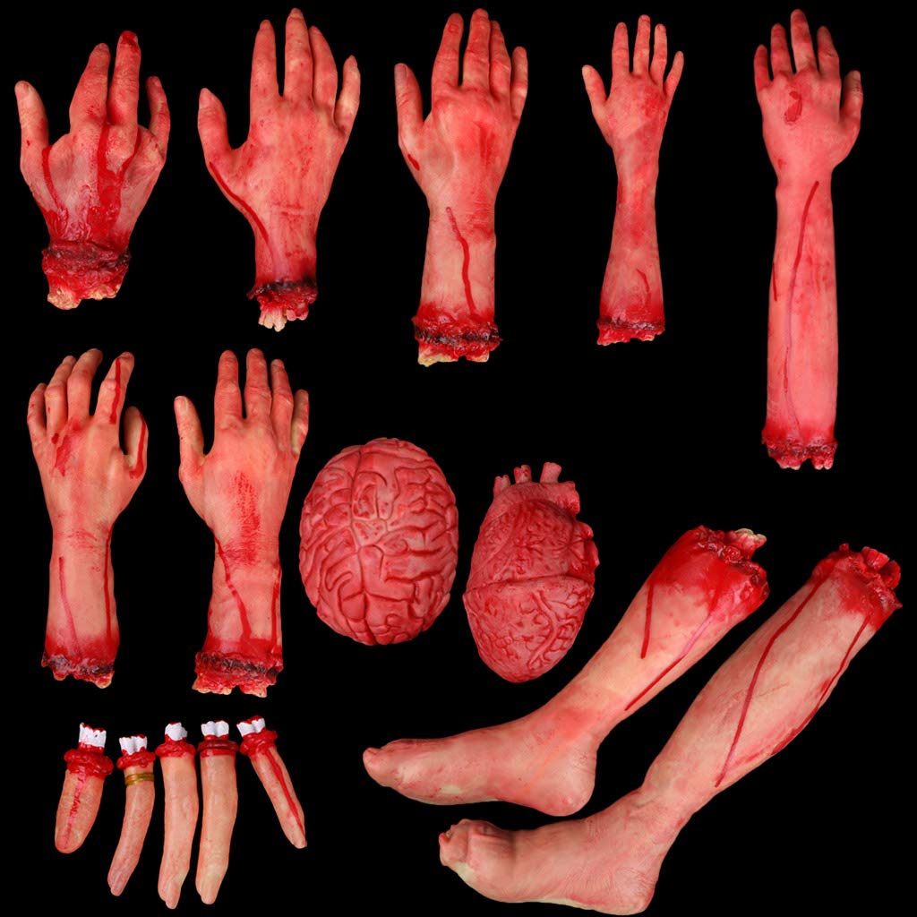 Amazon.de: Cuigu Fantasie-Zubehr aus Gummi, knstliche Organe, knstliche  Hnde, Gehirn, Falsches Herz, Falsche Finger, Dekoration fr Halloween (8#  Mittelarm)
