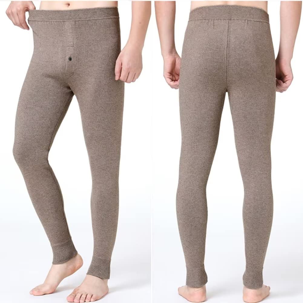 Hombre Mujer Leggings Mallas 100% Cachemira Pantalones Térmicos Invierno Cálidas Pantalones para Correr y Fitness Ropa Interior Térmica