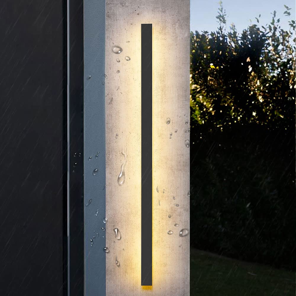 lampy wiszące, Liniowy długi kinkiet ścienny IP65 wodoodporny, kompatybilny z werandą, salonem, ścianą zewnętrzną, stroną basenu, wiszący