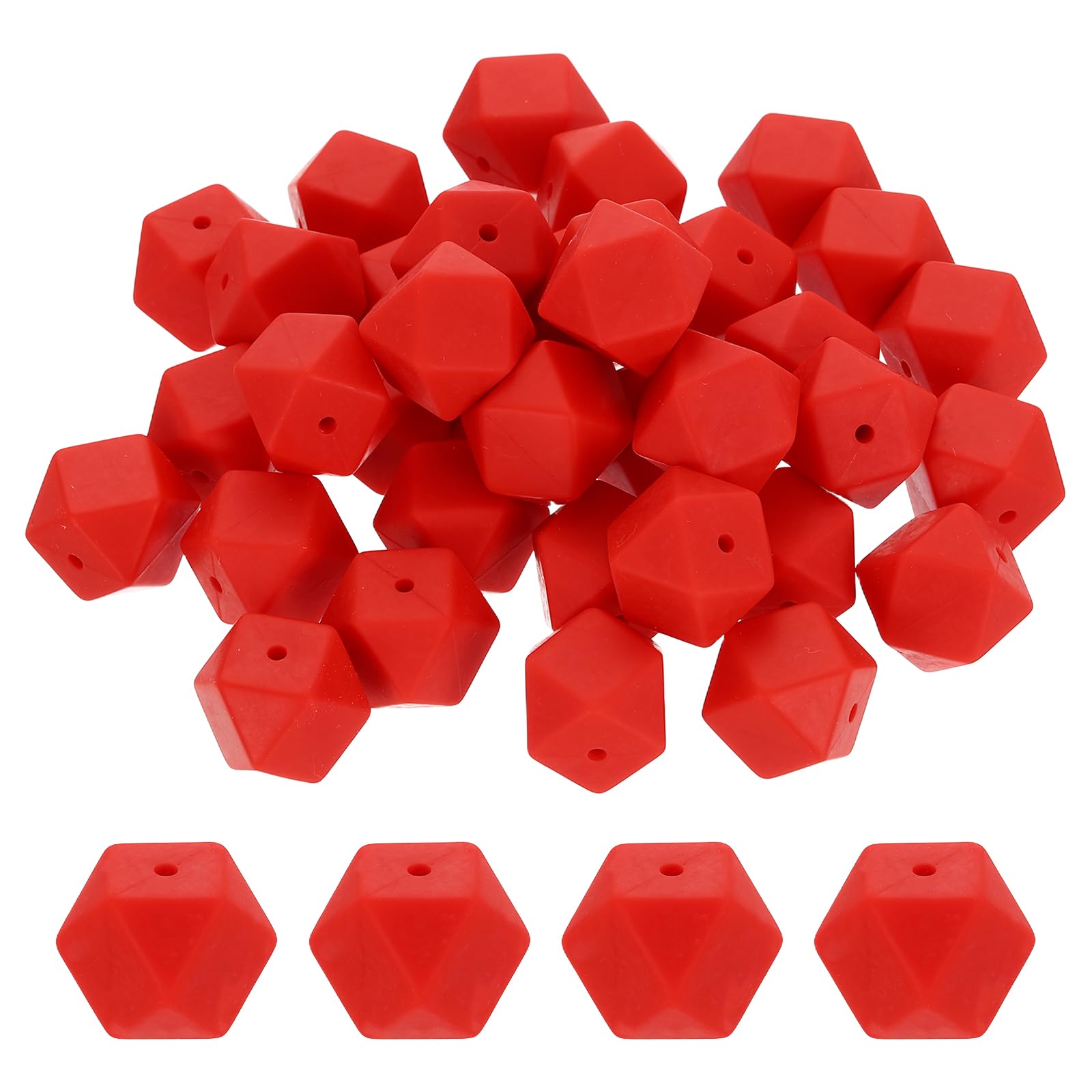Perles focales silicone de 17mm hexagonales de haute qualité pour la bijouterie fine