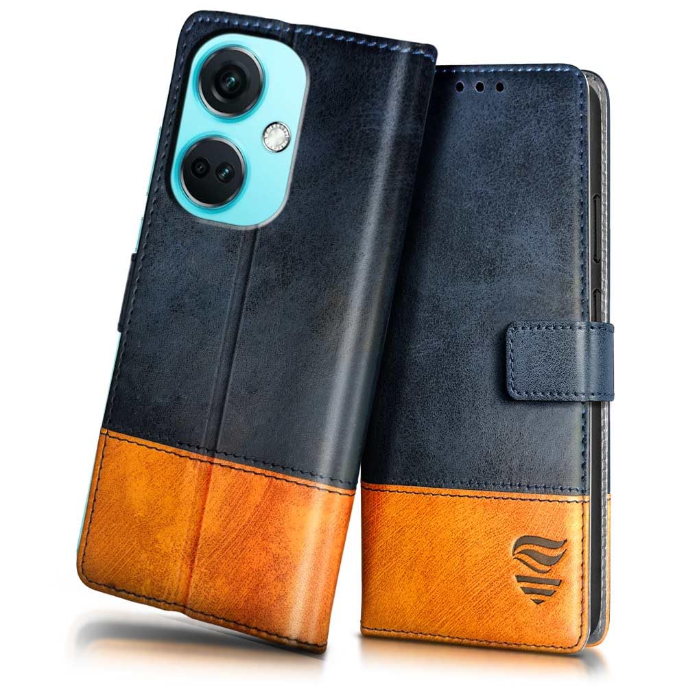 FLIPPED Vegan Leather Flip Case Back Cover for 1+ OnePlus Nord CE 3 5G (Flexible, Shock Proof | Hand Stitched Leather Finish | Card Pockets Wallet & Stand | Irish Blue with Tanned Oak) (B0CDQF6F6X) Amazon Price History, Amazon Price Tracker