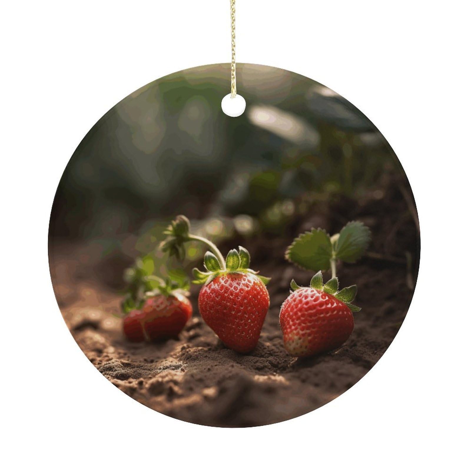 Adfgyerh Women's Style Strawberries In The Soil Hanging Ceramic Ornaments, Christmas Tree Decorations, Funny Home Decor Gifts For Sisters & Work Best Friends