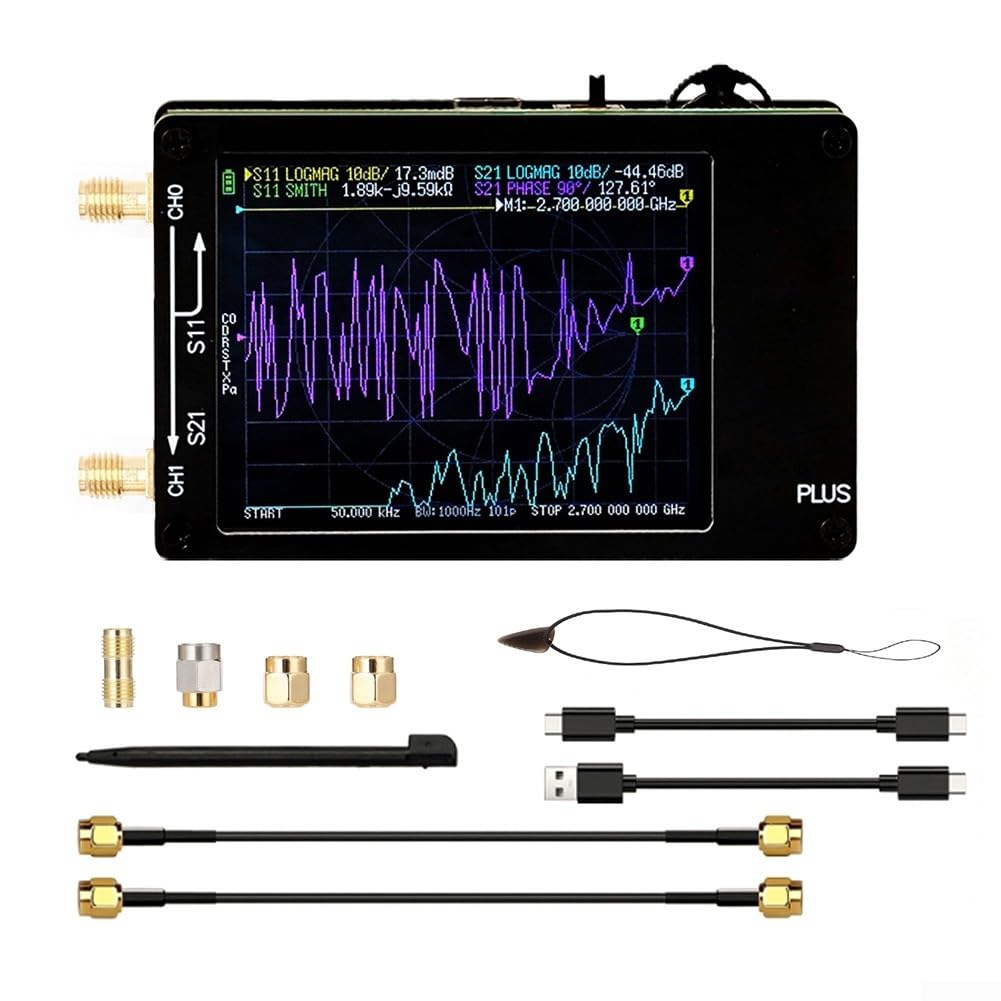 Analizzatore di rete vettoriale 50KHz 2 7GHz per dispositivo palmare Plus per la misurazione dei coefficienti di riflessione dell'antenna (senza scheda di memoria)