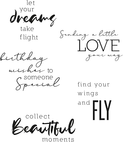 Sizzix Sellos transparentes 5PK Sunnyside Sentiments #3 de Pete Hughes 665405 Capítulo 3 2022, Multicolor