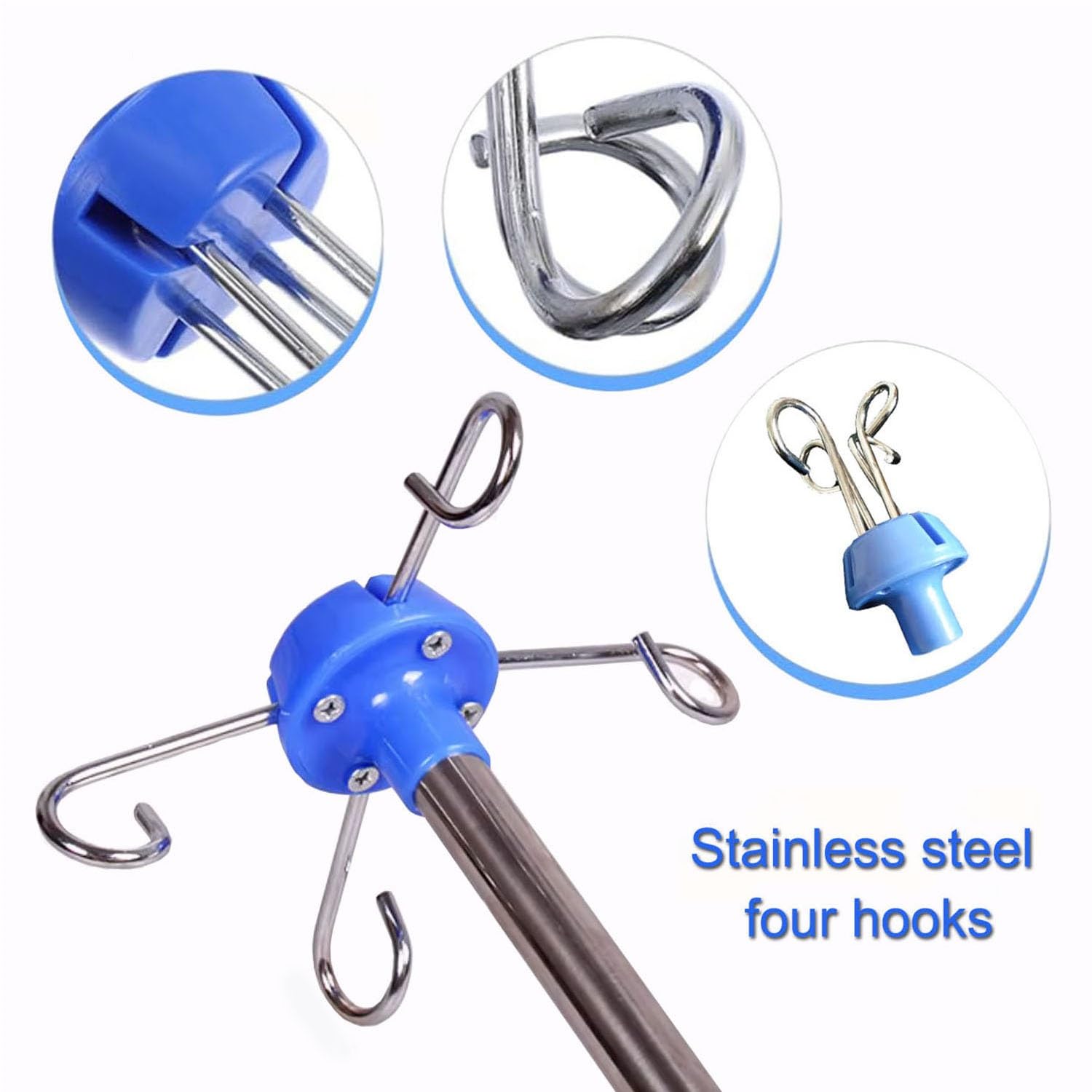Pali per flebo Supporti per flebo Supporto per Sacca per flebo Asta per infusione Supporto per Sacca per flebo, con 5 Ruote e 4 Ganci, Asta in Acciaio Inossidabile, regol(C)