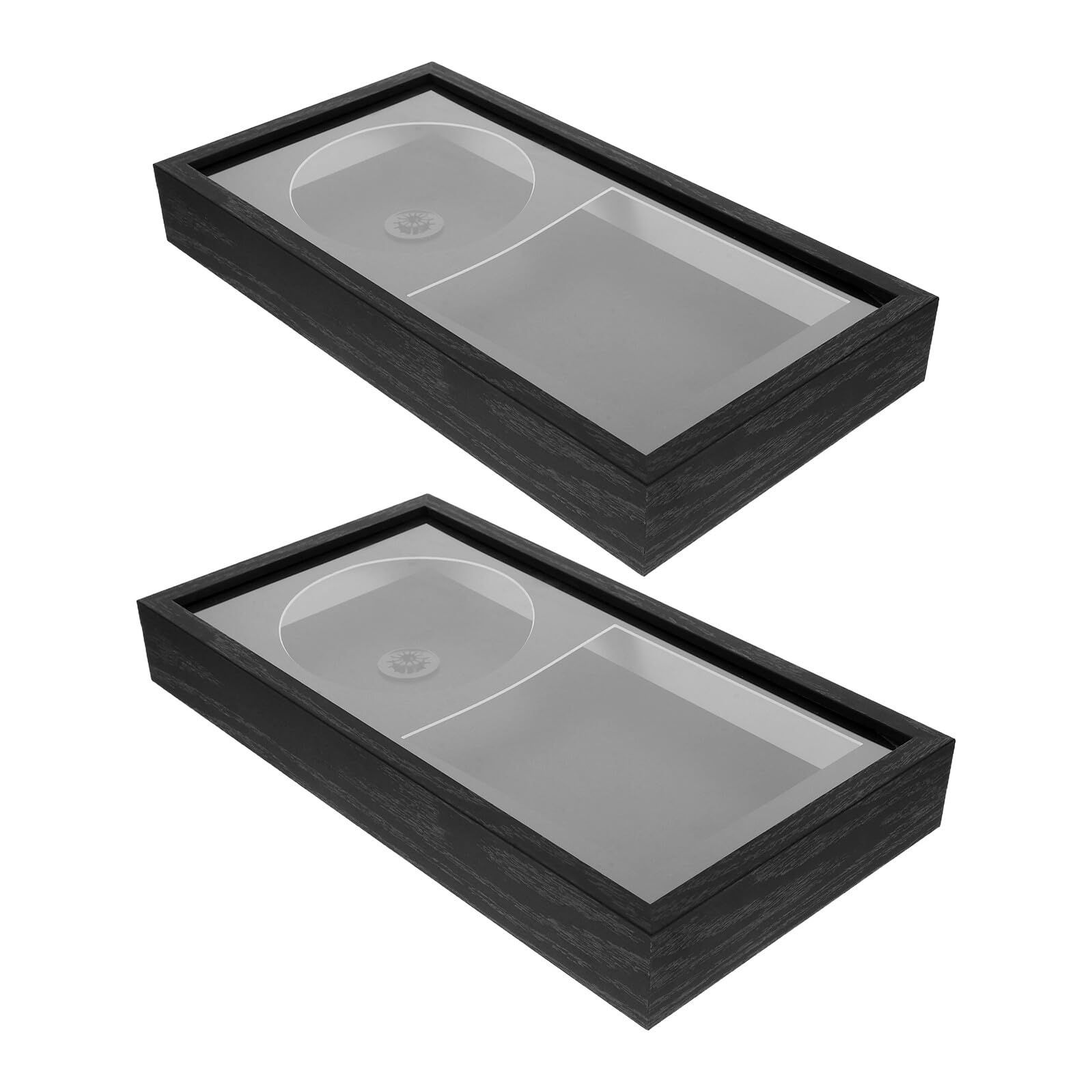 Sosoport Estante de Pared para CD 2 Unidades, Marco Acrílico Negro 17.5×33.6 Cm, Exhibidor Compacto para Discos y Carátulas, Decoración Musical Moderna para Hogar, Almacenamiento Vertical