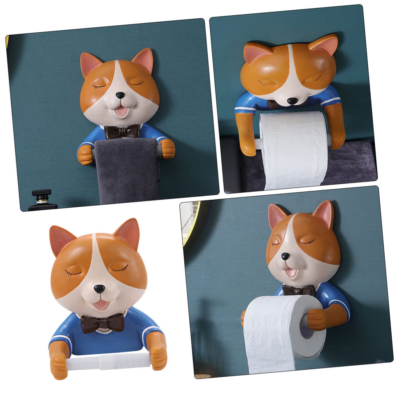 HLTYGWX 1szt. Rolka Fox Wieszak na rolkę papieru Uchwyt na papier Półki do przechowywania Dozownik ręczników papierowych do montażu na ścianie Uchwyt na chusteczki Dozownik ręczników w rolce Wiszący