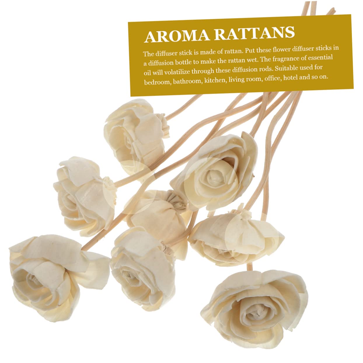 Zerodeko 6 Pack Rattan Dried Flower Diffuser Sticks Essential Oil Scent Stick Oil