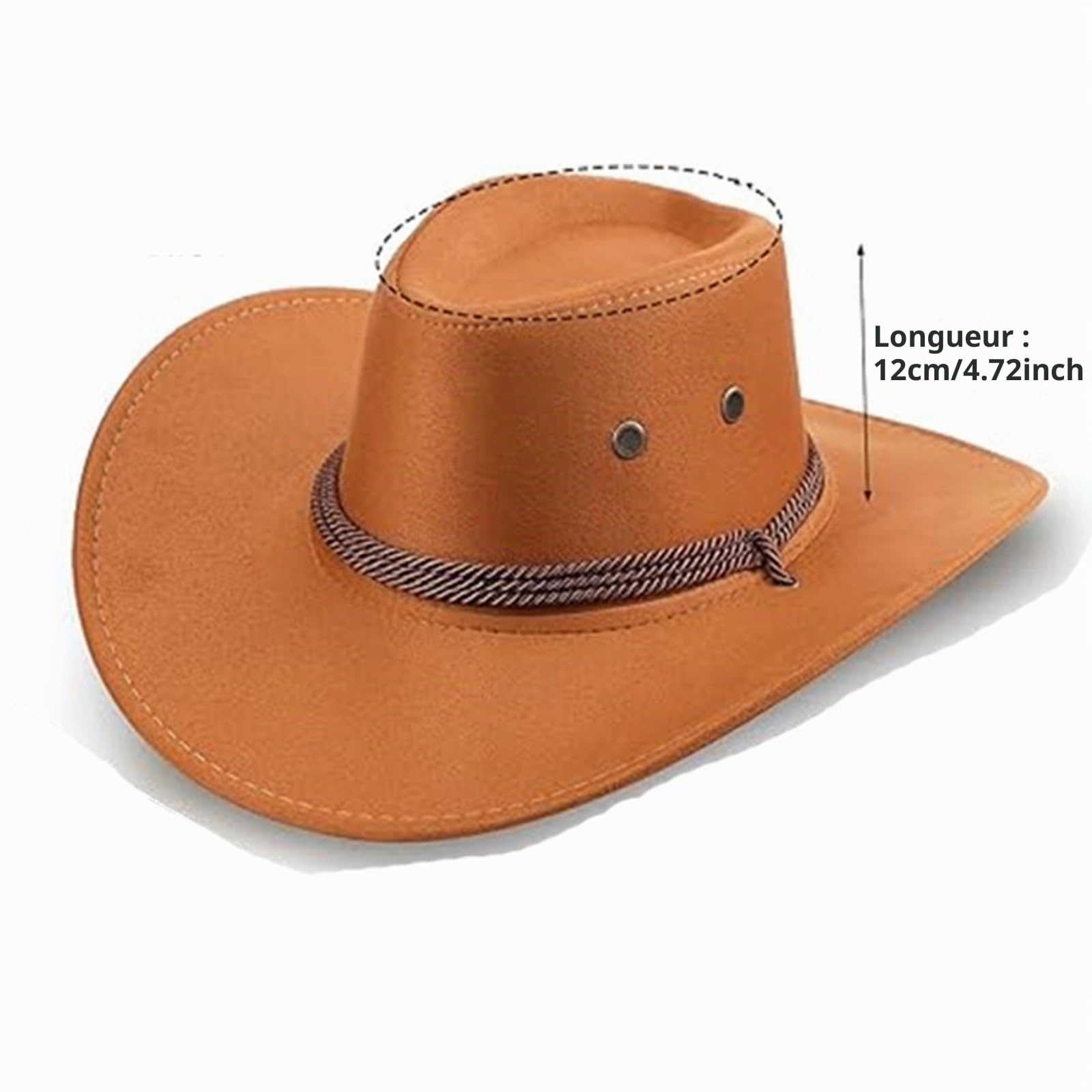 Lot de 12 chapeaux de cowboy et bandanas en vrac pour femmes et hommes - Chapeau de cowgirl enroulable à large bord avec foulard