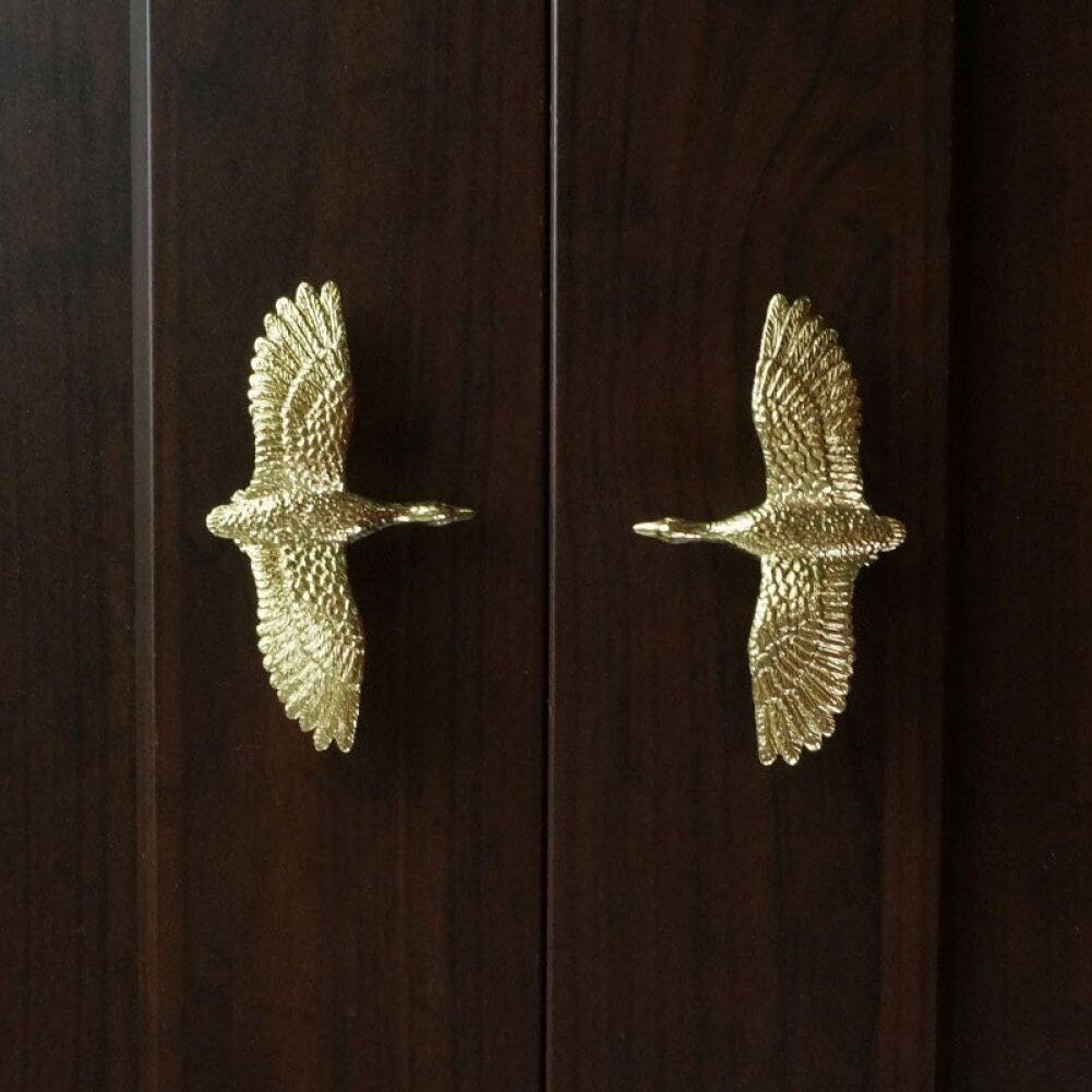 Schrankgriff Messing Vogelform Schranktürgriff Knopf Vintage Kleiderschrank Möbelgriff Dekorativer Knopf für Möbel