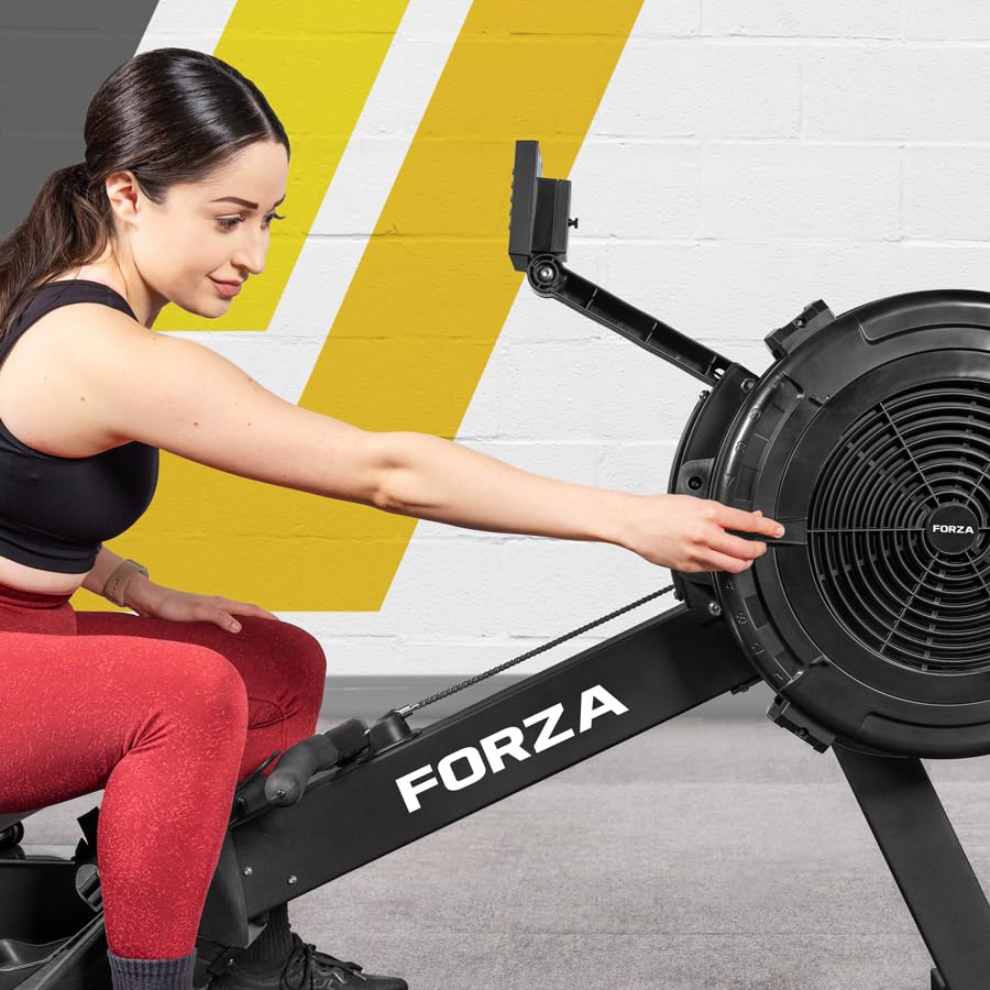 Image of FORZA Fury Rowing Machine | 10-Level Adjustable Resistance Air Rower with Foldable Design, Digital Display & Ergonomic Features - Ideal for Home and Gym Workouts