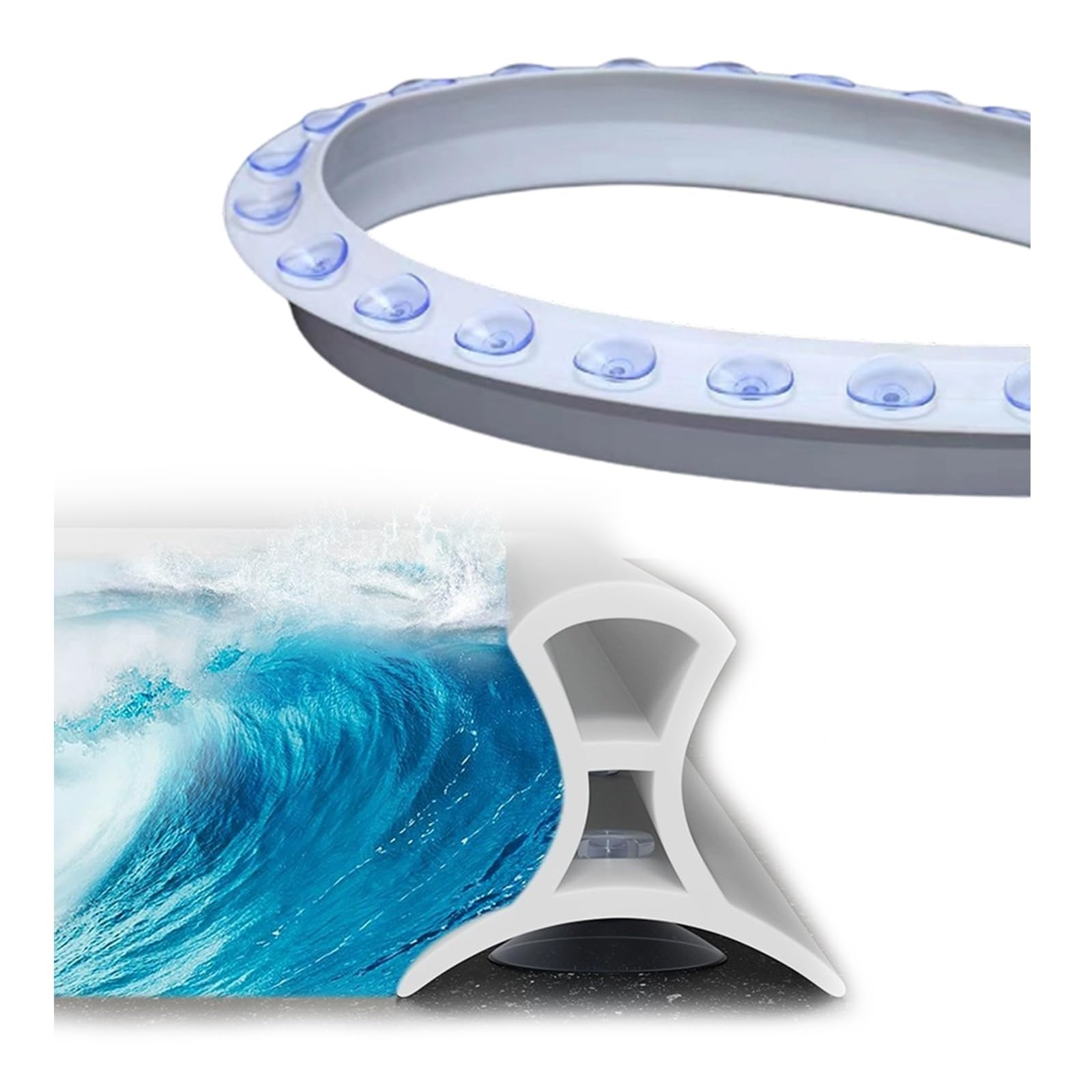 Protector antigoteo para Ducha, Barrera de Agua de Silicona con ventosas, Sello de Suelo de 170 cm (68 Pulgadas) para Cuartos húmedos, Almacenamiento instantáneo después de su Uso, protecció