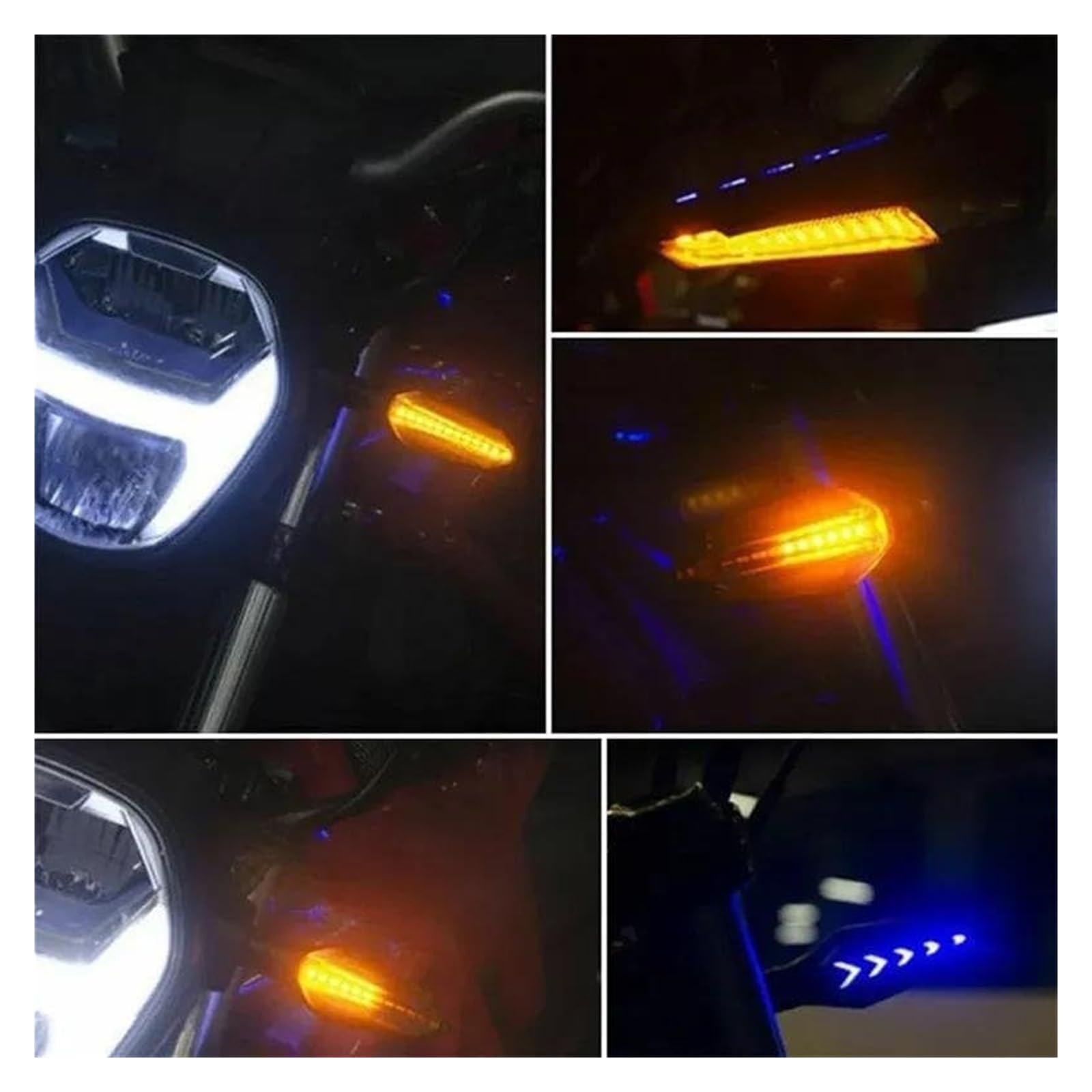 Indicatore Direzione Anteriore per Kawasaki per Versys 650 1000 17/19 Motociclo Freccia LED Indicatore di Direzione Luce Marcia Sequenziale Flusso(4pcs Blue 19led)