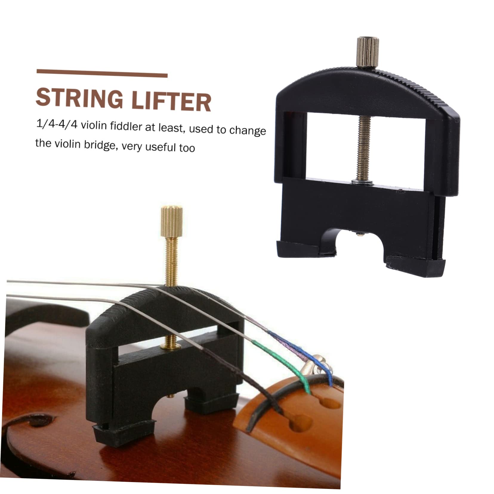 Sollevacorde Violino 1/4-4/4 per Ponte, Accessorio Nero | Plastica e Ferro Placcato, Posizione di Marcatura Accurata, Non Facile da Rompere