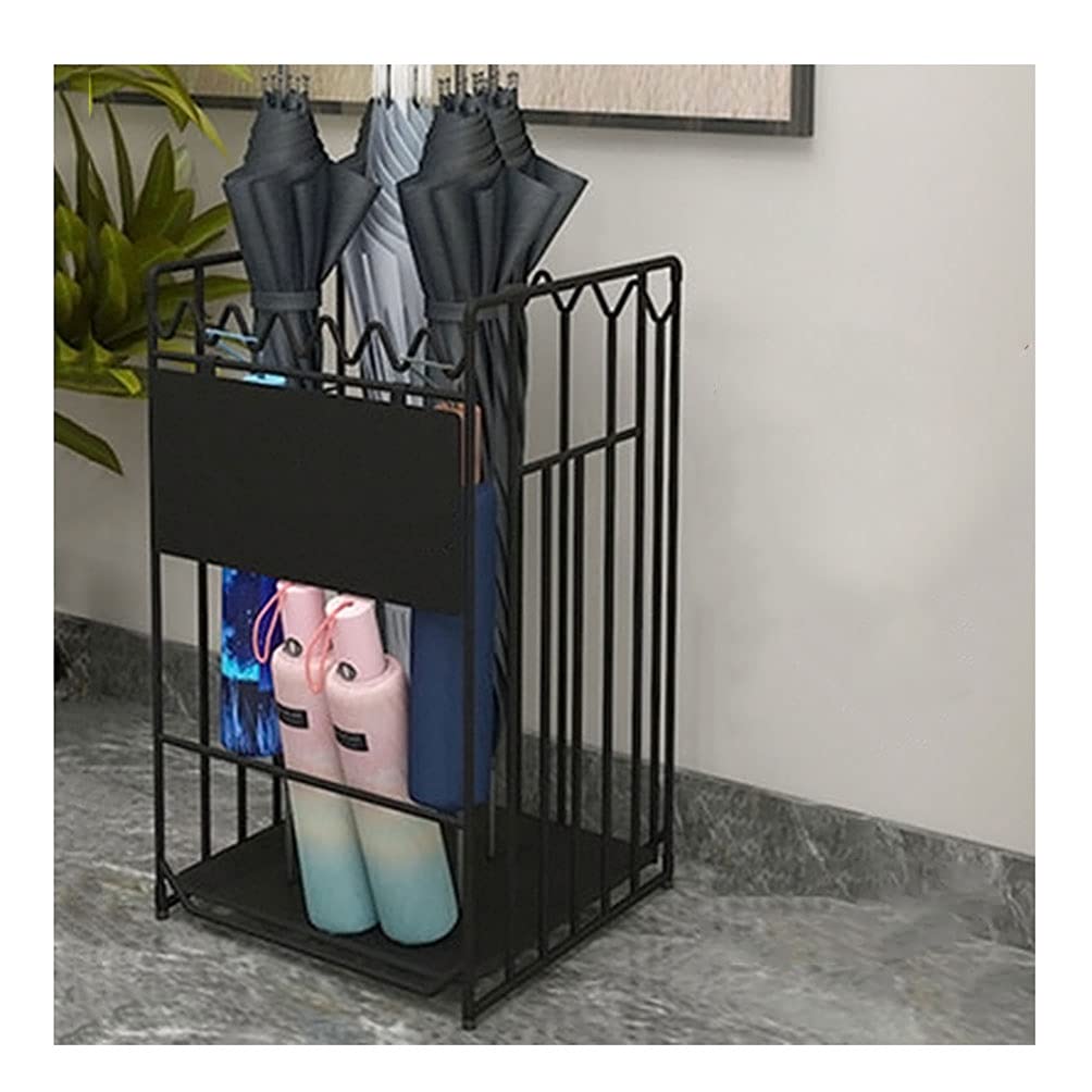 PXAMORTEL Metal Umbrella Holder Stand, Metal Umbrella Stand with Drip Tray Holds 20-30 Umbrellas Multicolor Multiple Sizes(Black,33x23x54cm)