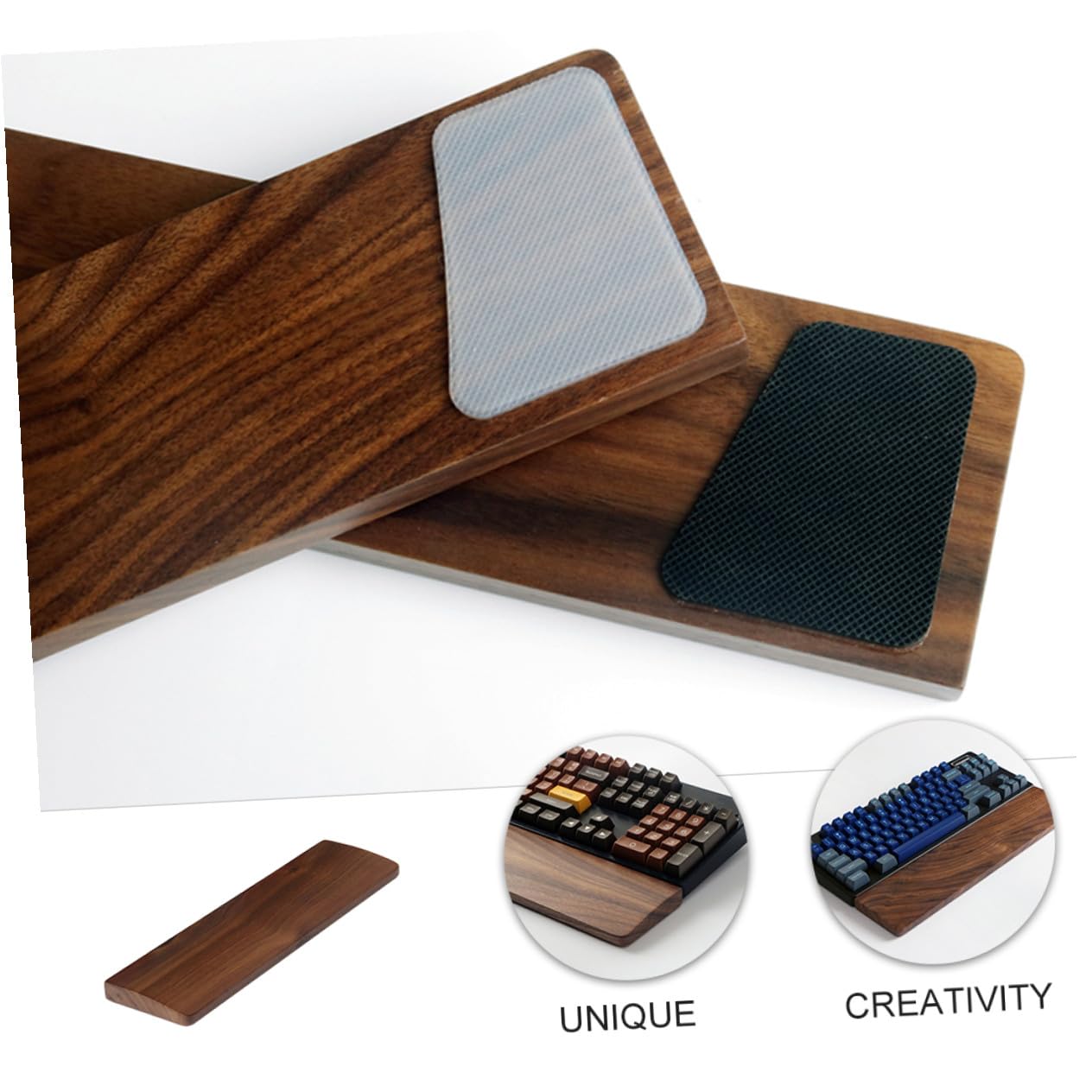 Walnussholz Handgelenkauflage für Tastatur 440mm Ergonomisch