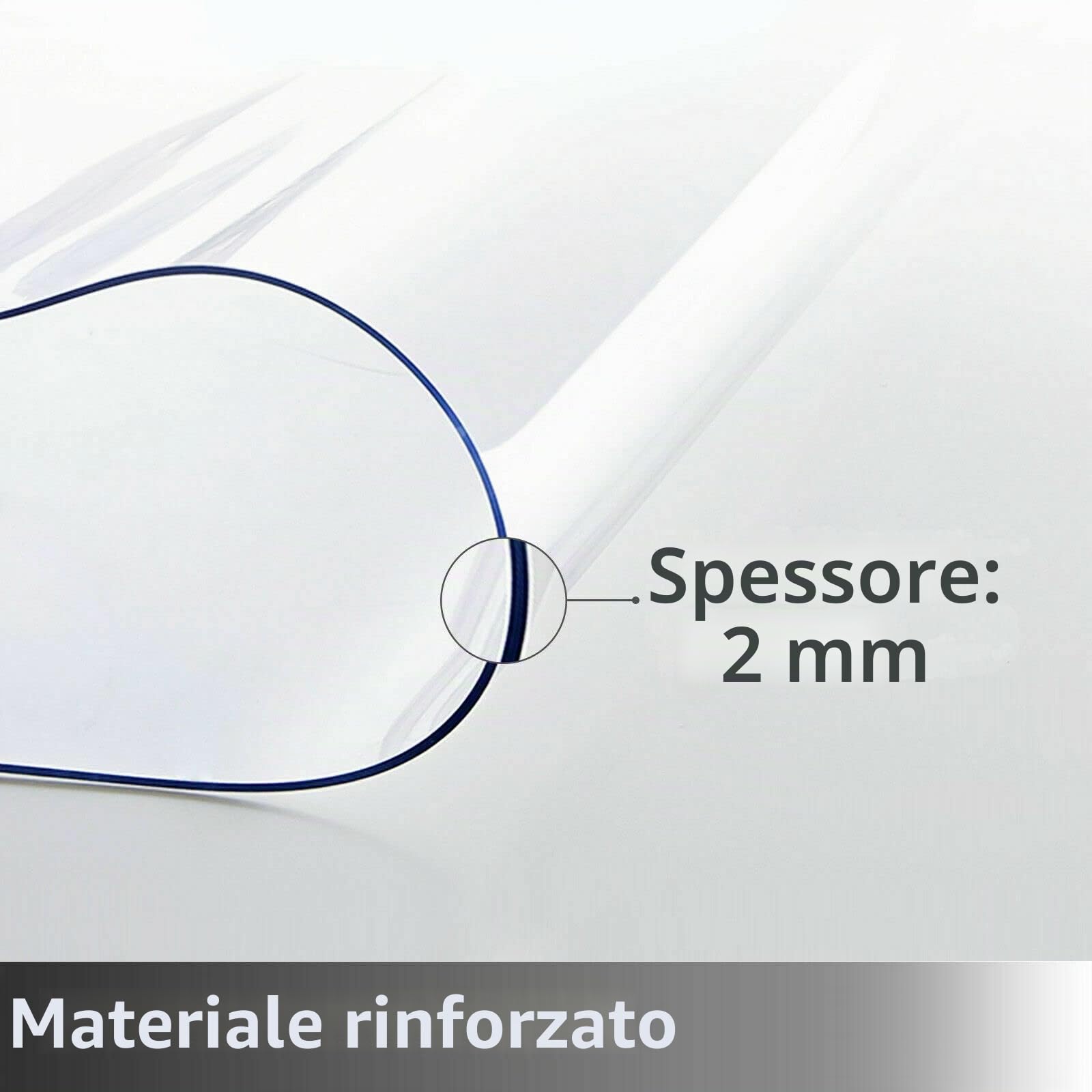 Tovaglia trasparente da 2 mm, in PVC trasparente, 200 x 100 cm, impermeabile, resistente al calore, antigraffio, protezione da tavolo, per tavoli da pranzo, scrivanie e armadi
