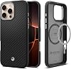 Spigen Enzo Aramid MagFit Case for iPhone 16 Pro, Compatible with MagSafe Accessories - Black Silver