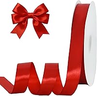 Vista 21 de TONIFUL Cinta de satén plateada de 1 pulgada x 100 yardas, cinta de satén fina de color sólido para envolver regalos, manualidades, hacer lazos